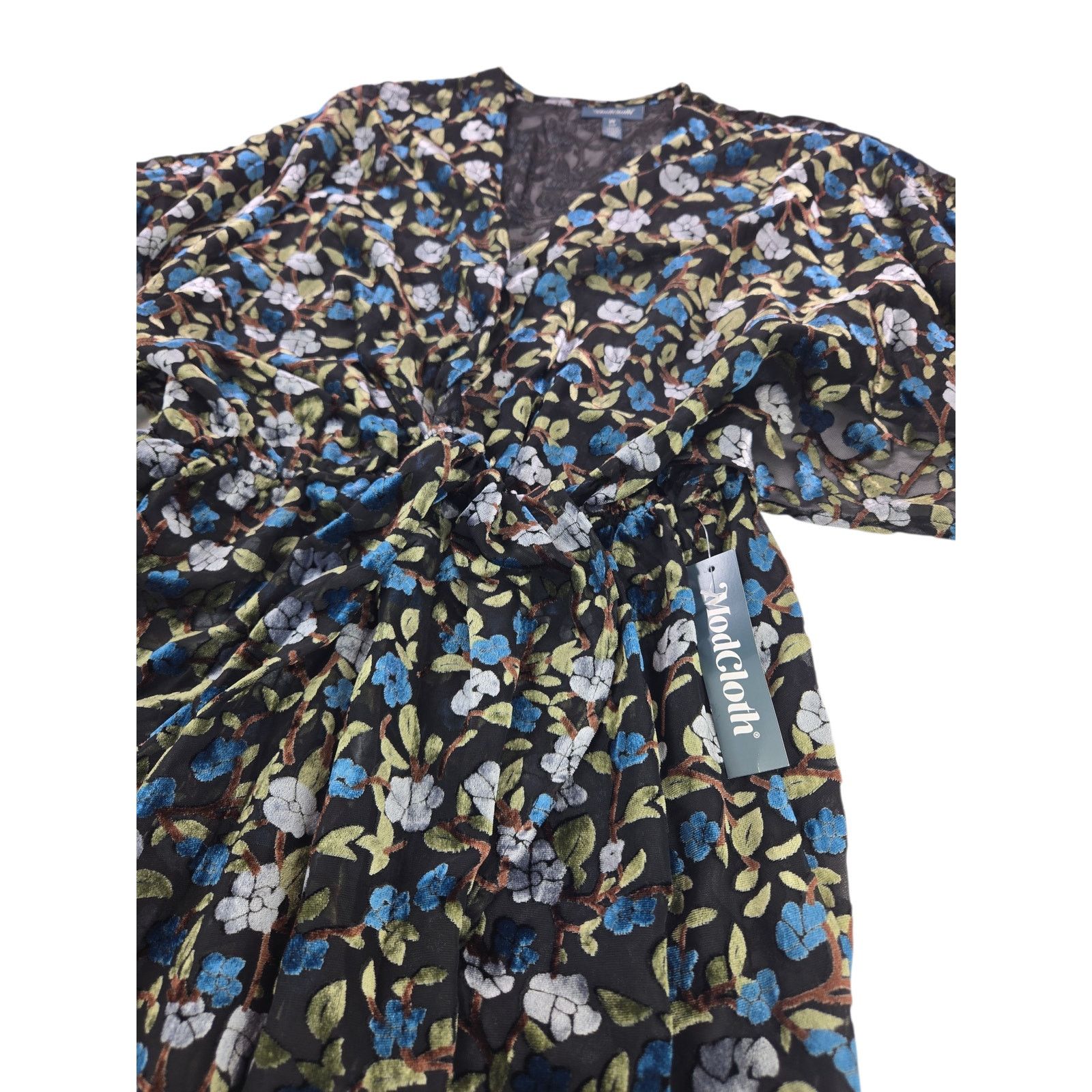 Other ModCloth | Dramatic Depths Sheer Velvet Dress | Size Medium Size M / US 6-8 / IT 42-44 - 2 Thumbnail