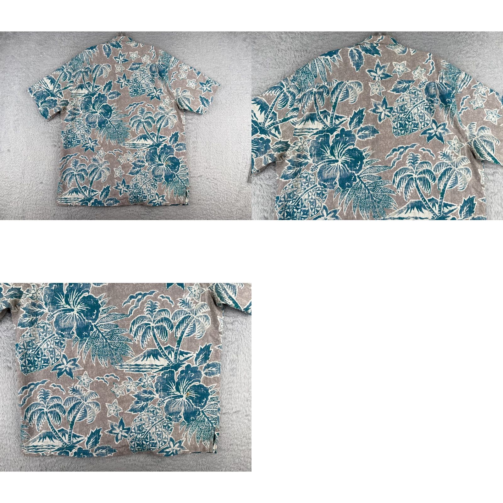 Tommy Bahama Tommy Bahama Shirt Men Large Gray Blue Floral Palm Hawaiian 100% Silk Size US XXL / EU 58 / 5 - 9 Thumbnail