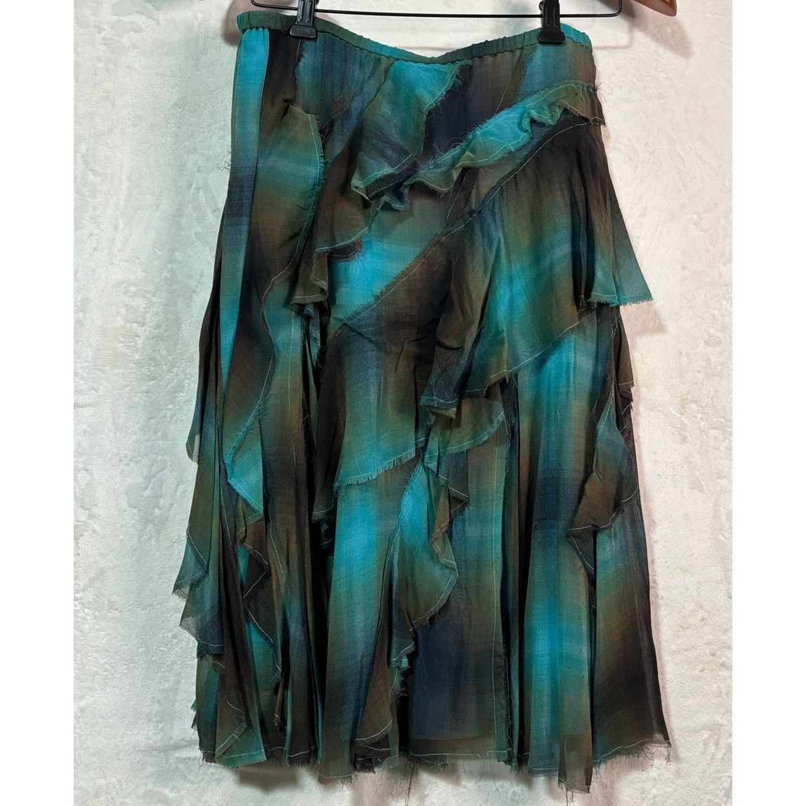 DKNY Size 4 | Vintage DKNY Silk Tiered Silk Print Midi Skirt Size 27" / US 4 / IT 40 - 3 Thumbnail