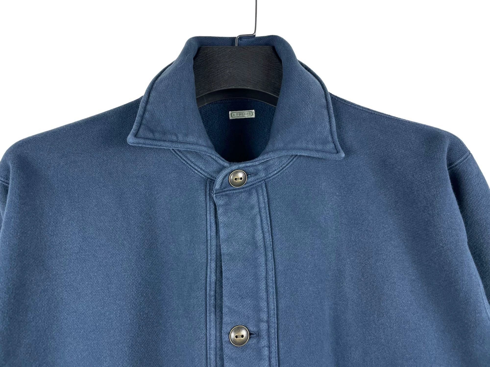 A.PRESSE A.Presse x Biotop Indigo Dyed Vintage Sweat Cardigan Size US M / EU 48-50 / 2 - 3 Thumbnail