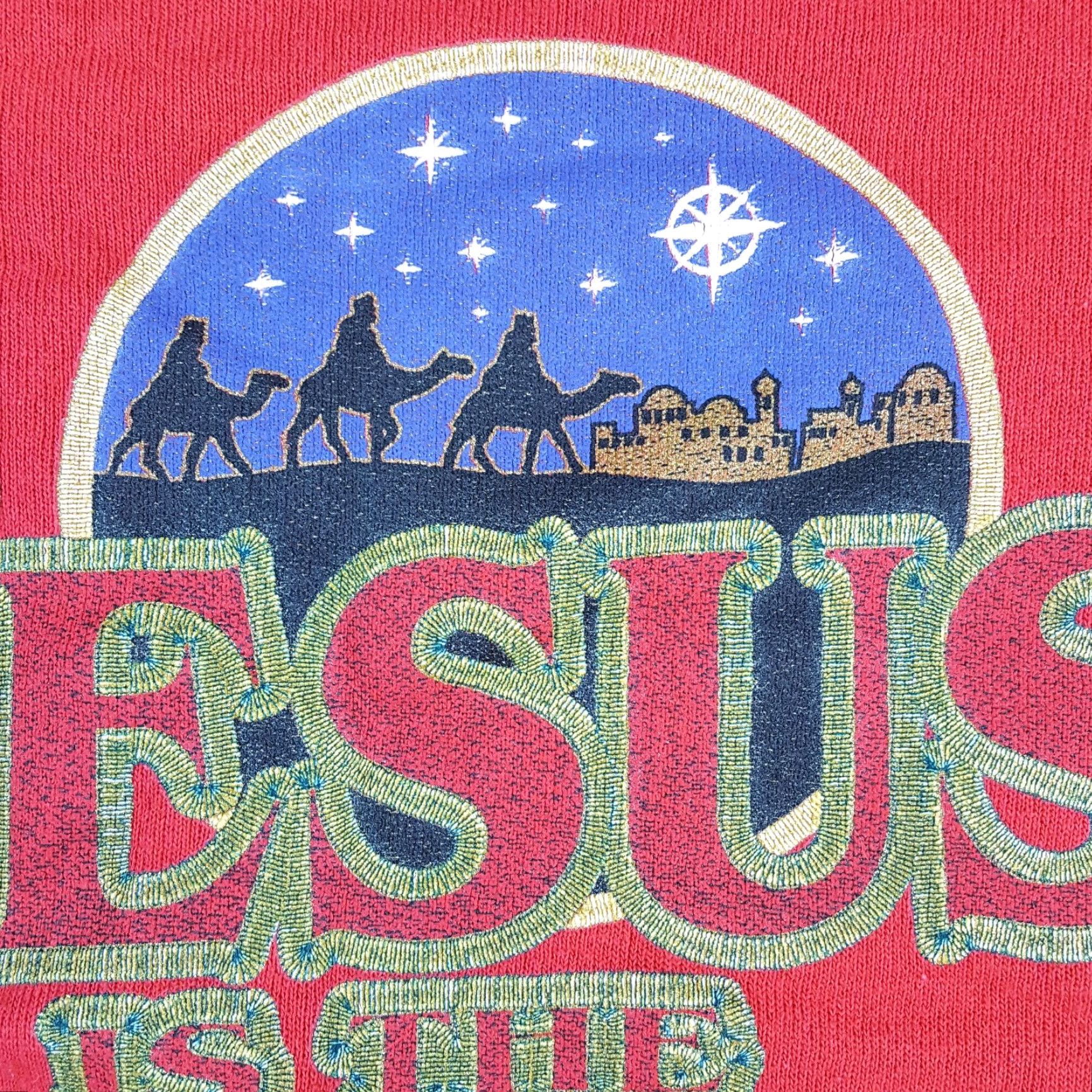 Delta VINTAGE Jesus Is The Reason Christmas Delta Sweatshirt Pullover Crewneck Men 2XL Red 90s Christmas University USA Retro Sports Graphic Print Size US XXL / EU 58 / 5 - 4 Thumbnail