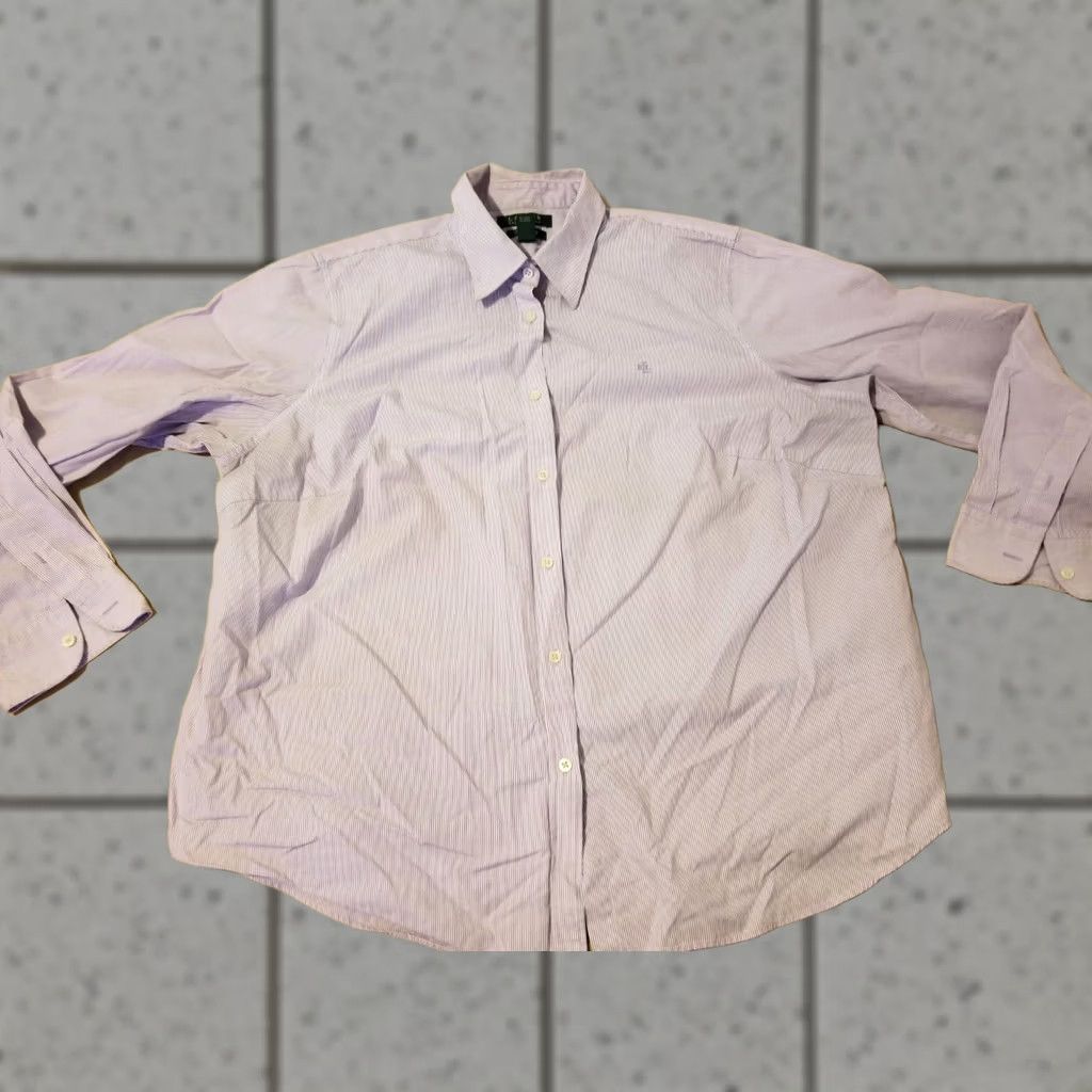Polo Ralph Lauren Polo Ralph Lauren Blouse Purple Cotton Button Dress Shirt 1X XL Womens Size XL / US 12-14 / IT 48-50 - 1 Thumbnail
