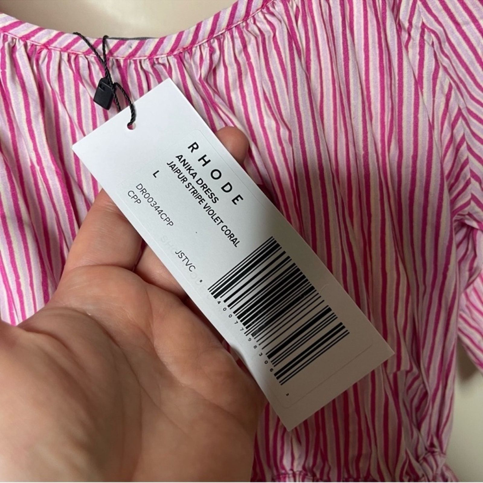 RHODE RHODE Anika Dress Jaipur Stripe Violet Coral Size Large L Size L / US 10 / IT 46 - 6 Thumbnail