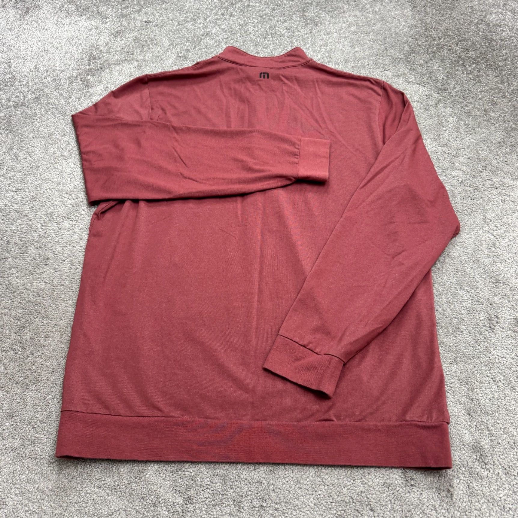 TravisMathew Travis Mathew Mens XL Red Striped 1/4 Zip Pullover Sweatshirt Golf Top Size US XL / EU 56 / 4 - 2 Thumbnail