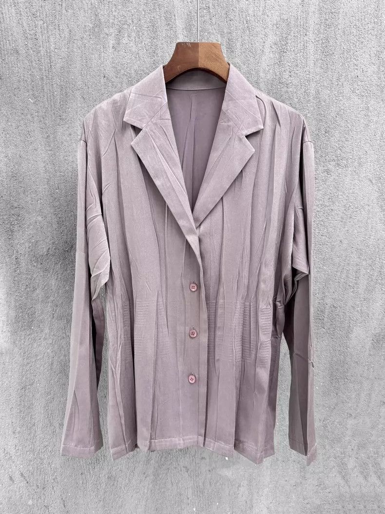 Issey Miyake Issey Miyake Purple suit jacket Size L / US 10 / IT 46 - 2 Thumbnail