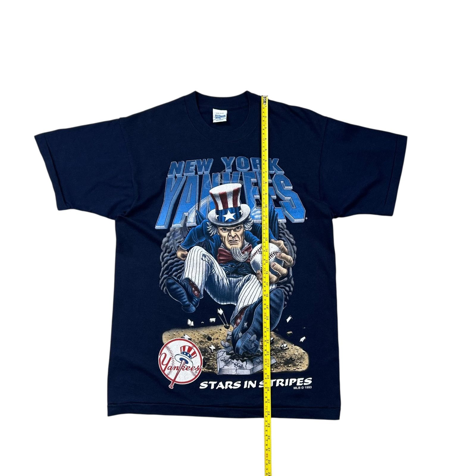 MLB NEW YORK YANKEES SALEM SPORTSWEAR 1993 CARICATURE T-SHIRT Size US M / EU 48-50 / 2 - 5 Thumbnail
