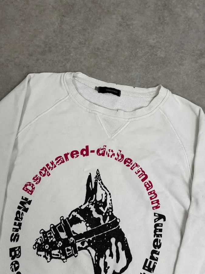 Dsquared2 AW2007 Dsquared2 Dobberman Dog White Crewneck Sweater Size US S / EU 44-46 / 1 - 6 Thumbnail