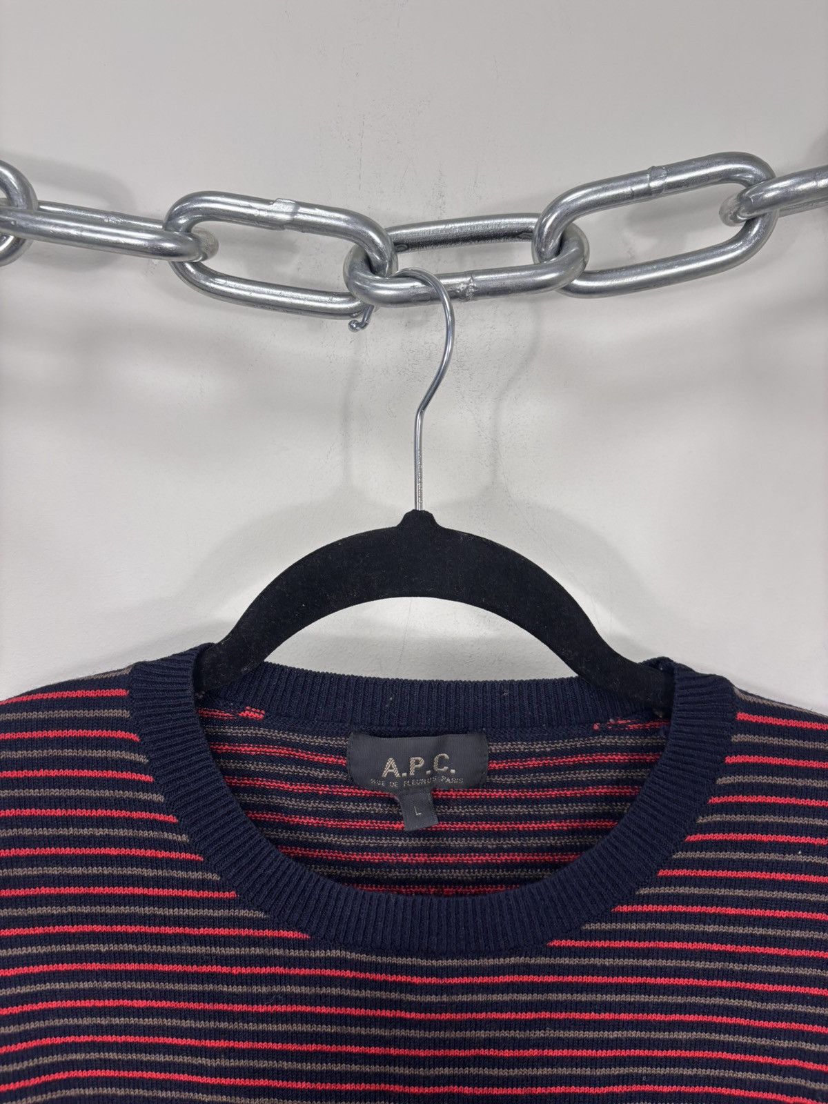 A.P.C. A.P.C. Men’s Multicolor Striped Wool Nylon Knit Sweater Size US L / EU 52-54 / 3 - 4 Thumbnail