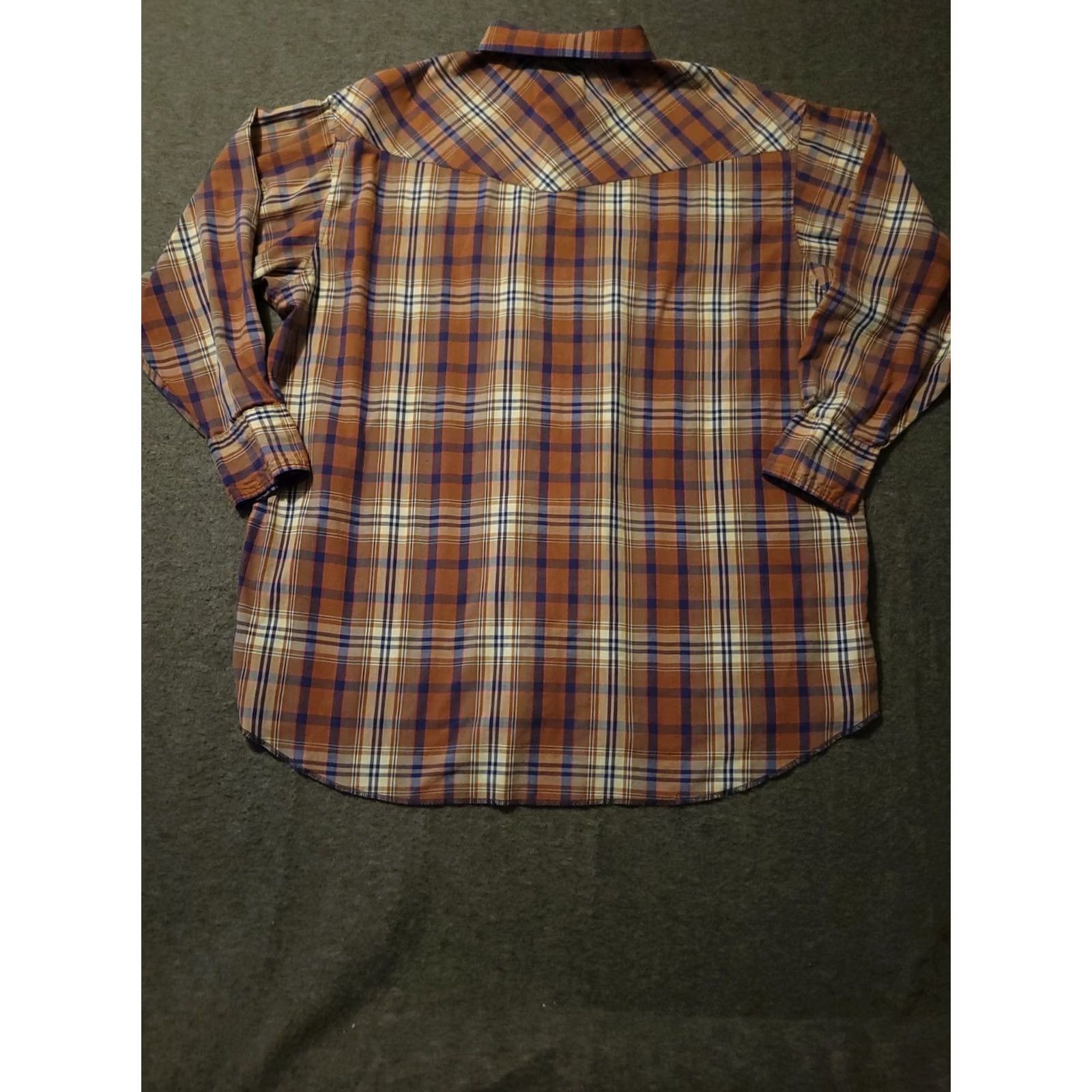 Wrangler Vintage Wrangler Pearl Snap Shirt Mens XL Tails 19-36 Tall Long Sleeve Brown Size US XXL / EU 58 / 5 - 4 Thumbnail