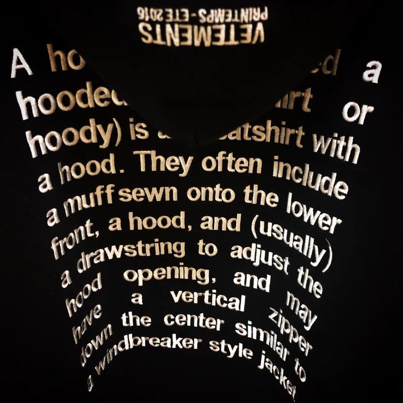 Vetements Vetements Original 16 year Definition Hood instruction hoo Size US M / EU 48-50 / 2 - 7 Thumbnail