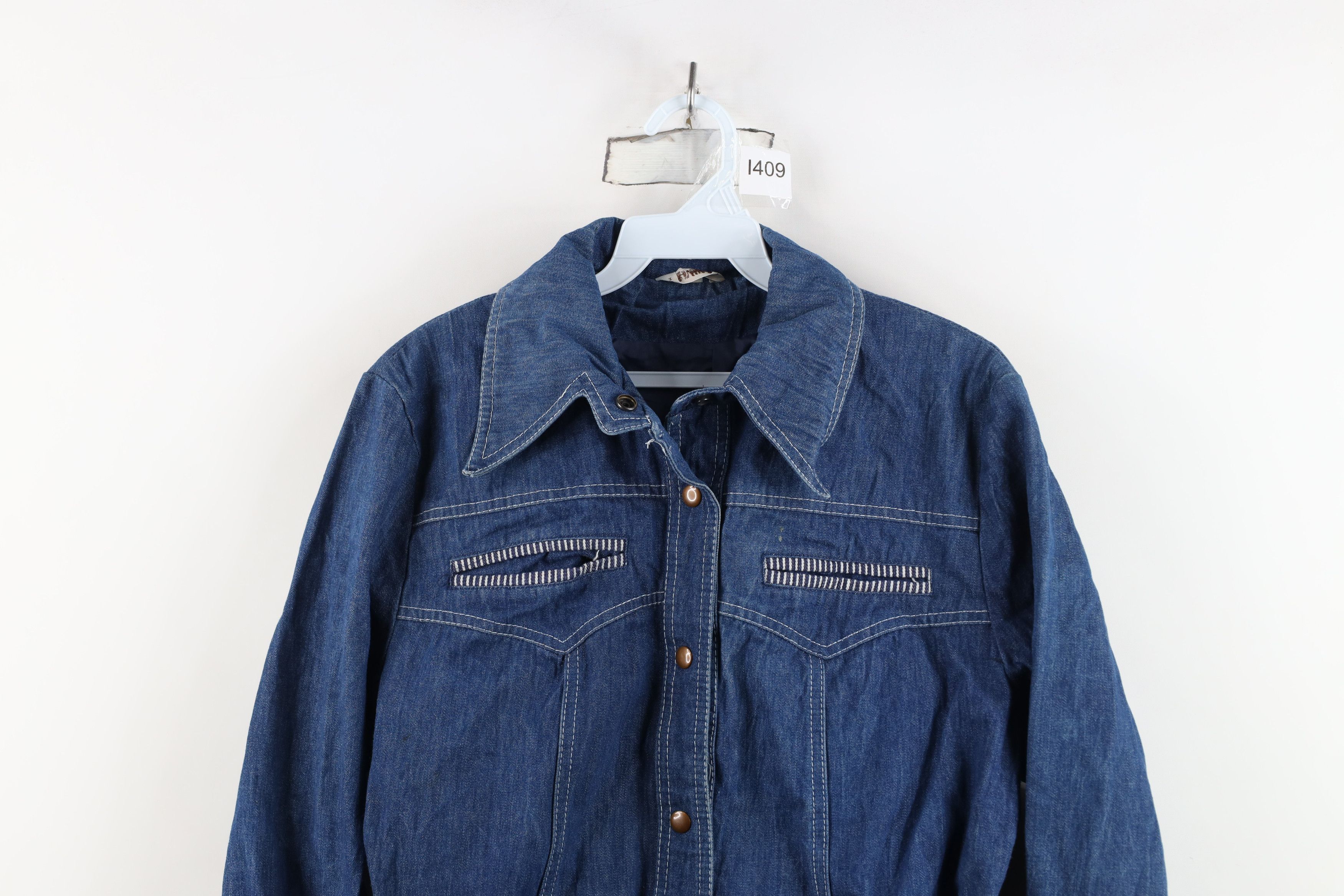 Vintage Vintage 70s Streetwear Belted Lined Denim Jean Jacket Blue Size XL / US 12-14 / IT 48-50 - 2 Thumbnail