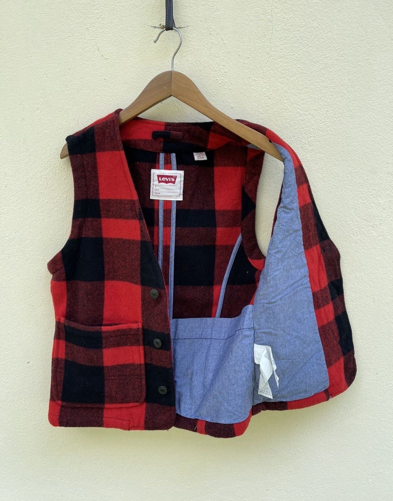 Levi's × Levi's Made & Crafted × Levi's Vintage Clothing Plaid Wool vest Size US S / EU 44-46 / 1 - 4 Thumbnail