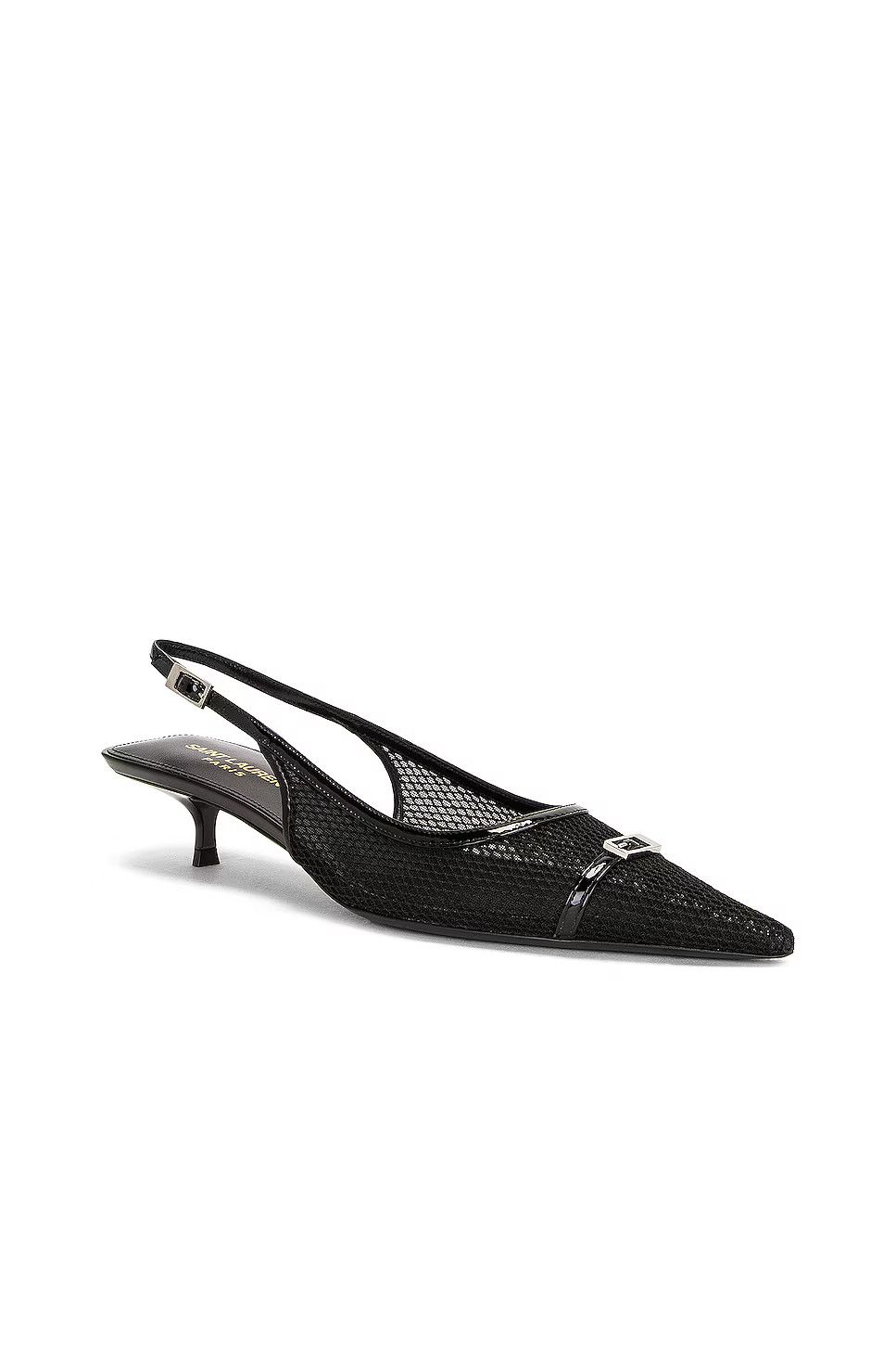 Saint Laurent Paris oc11z1225 763171 Oxalis Slingback Pumps in Mesh in Black Size US 6 / IT 36 - 2 Thumbnail