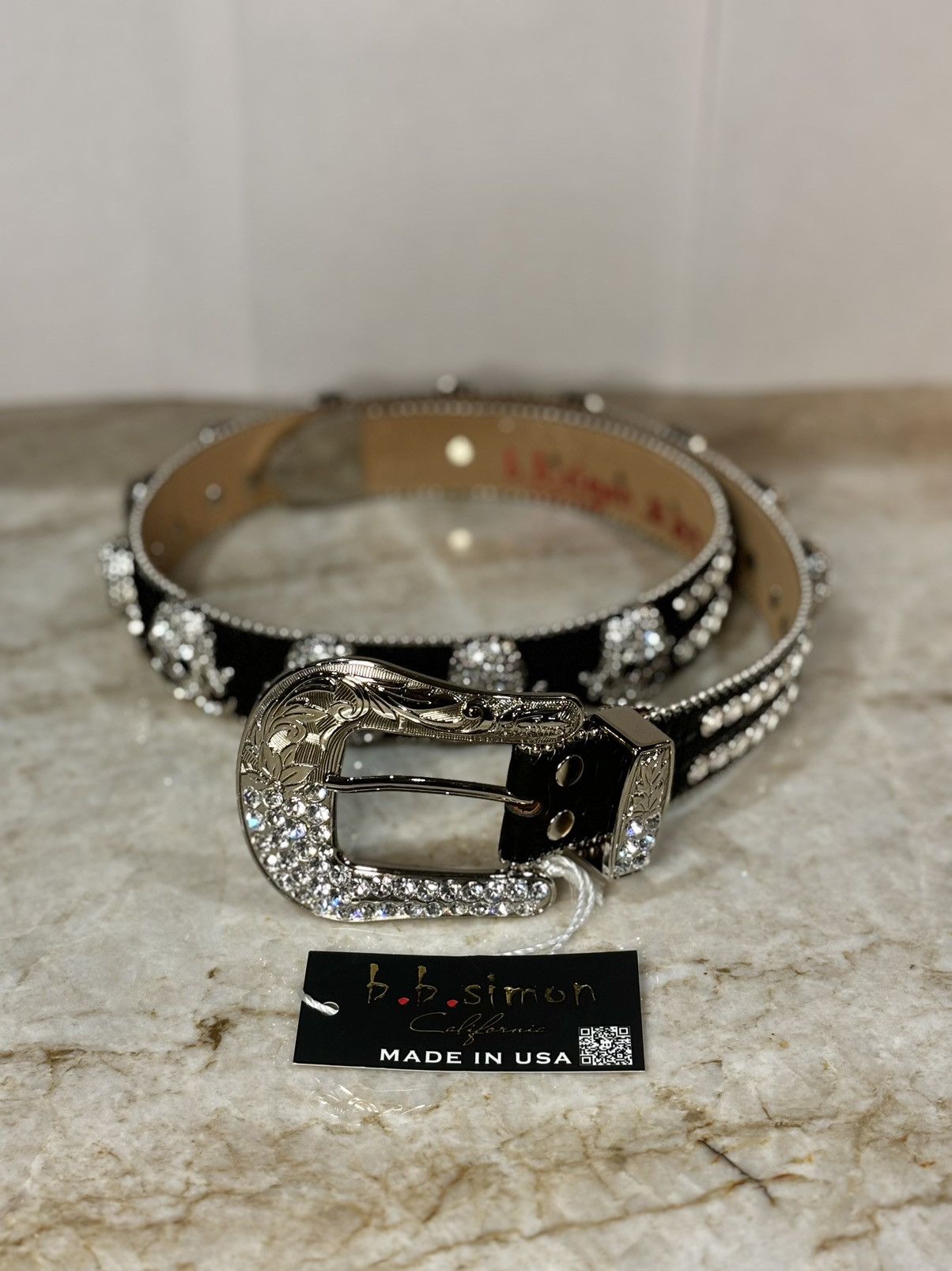 B.B. Simon Bb Simon Skull Belt Size 36 - 2 Thumbnail