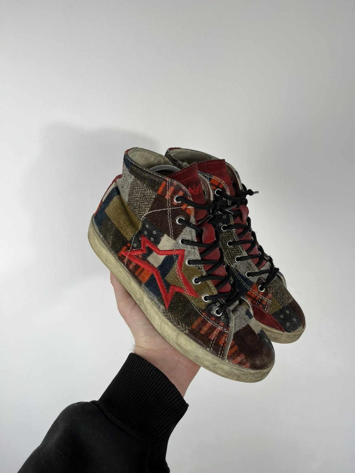 Other Ishikawa Handmade Patchwork High Top Sneakers Shoes EU 38 Size US 7 / IT 37 - 7 Thumbnail