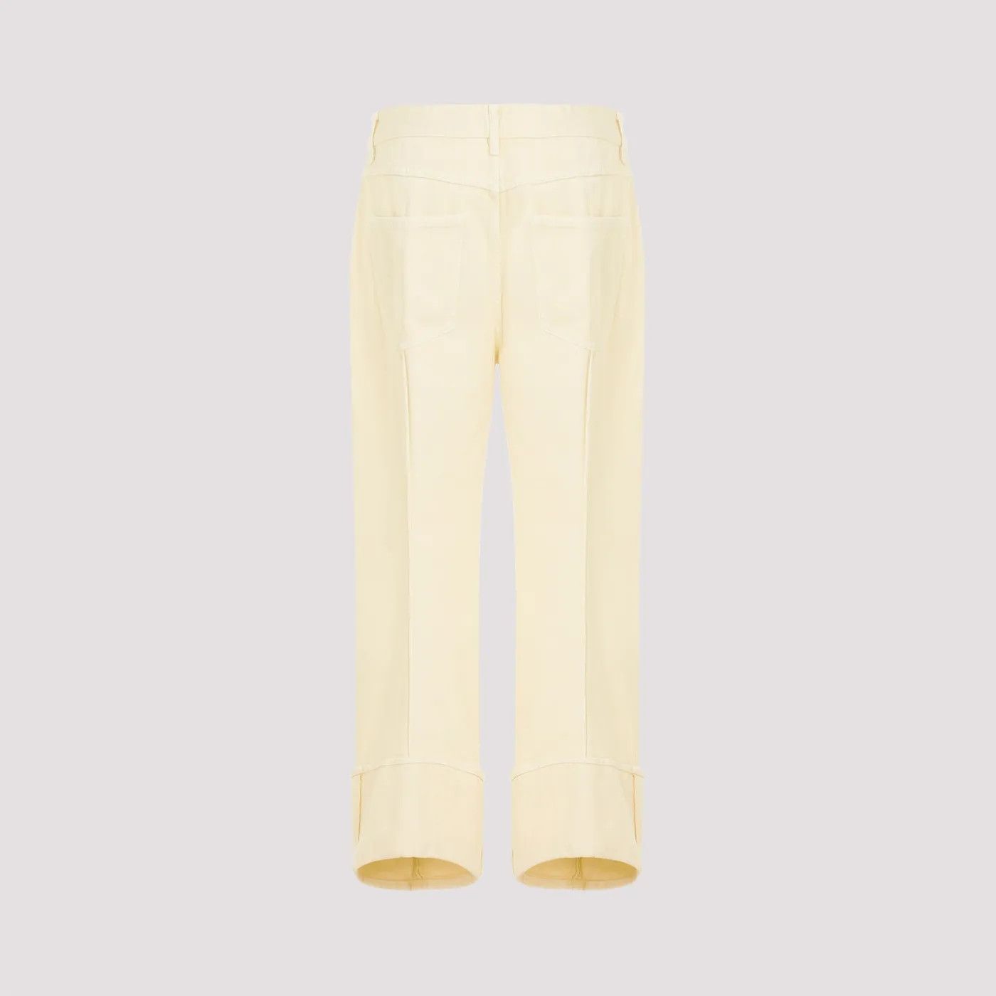 Bottega Veneta o1n1vont1225 Curved Shape Wash Denim Jeans in Yellow Size 26" / US 2 / IT 38 - 2 Thumbnail