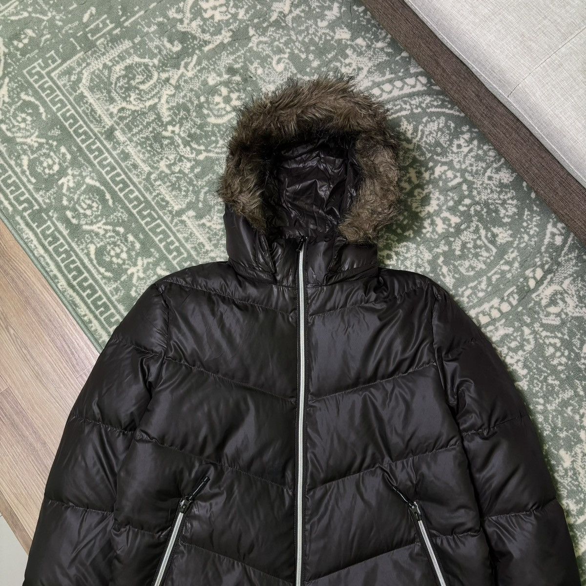 Vintage converse Fur jacket down puffer Y2K japan