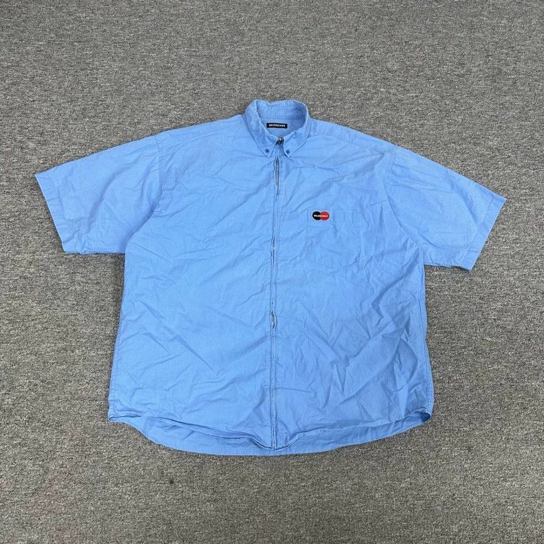 Balenciaga Balenciaga size 38 Mastercard zipper short sleeve shirt Size L / US 10 / IT 46 - 1 Thumbnail