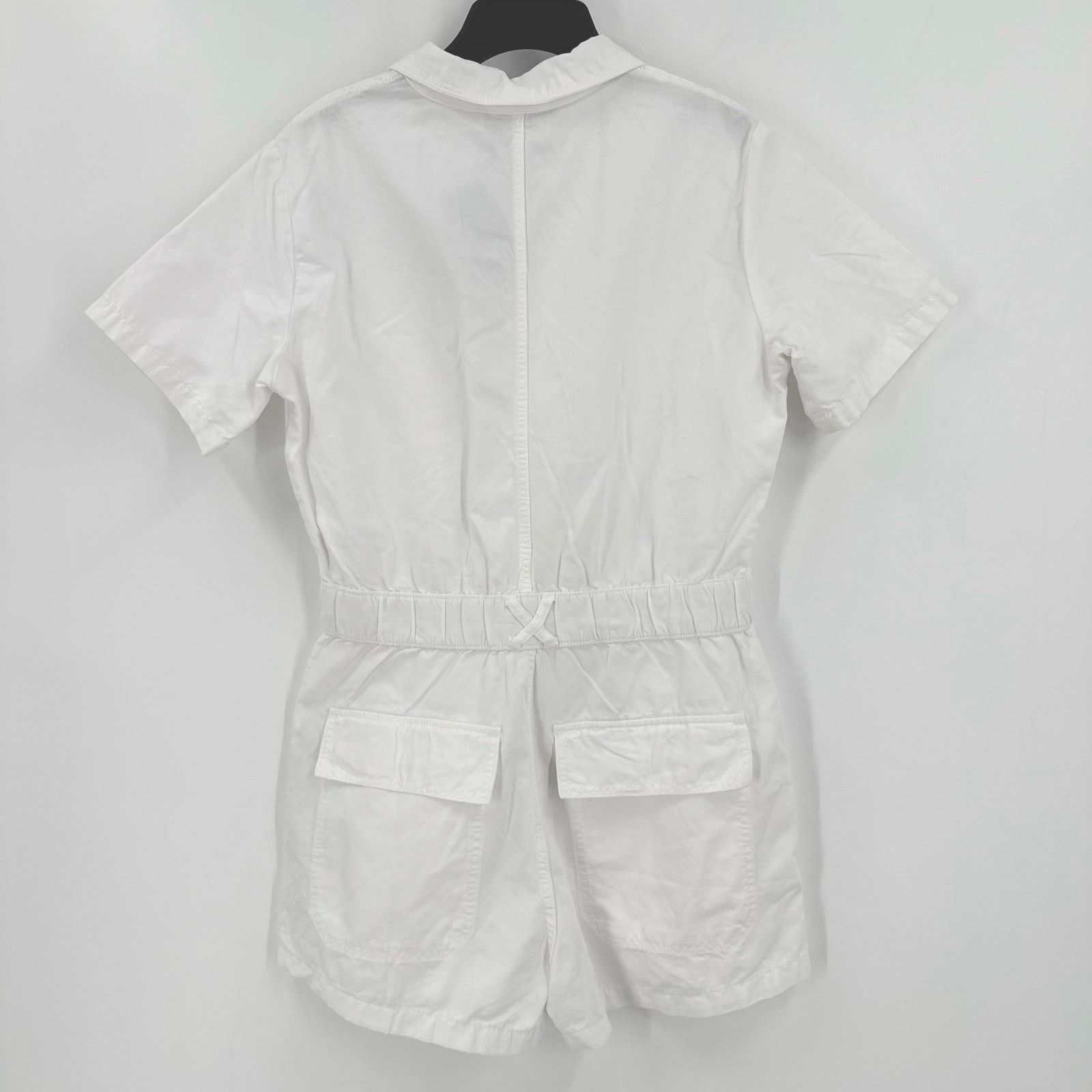 Zara NWT Zara Cotton Collared White Utility Romper Size M Size 30" / US 8 / IT 44 - 2 Thumbnail