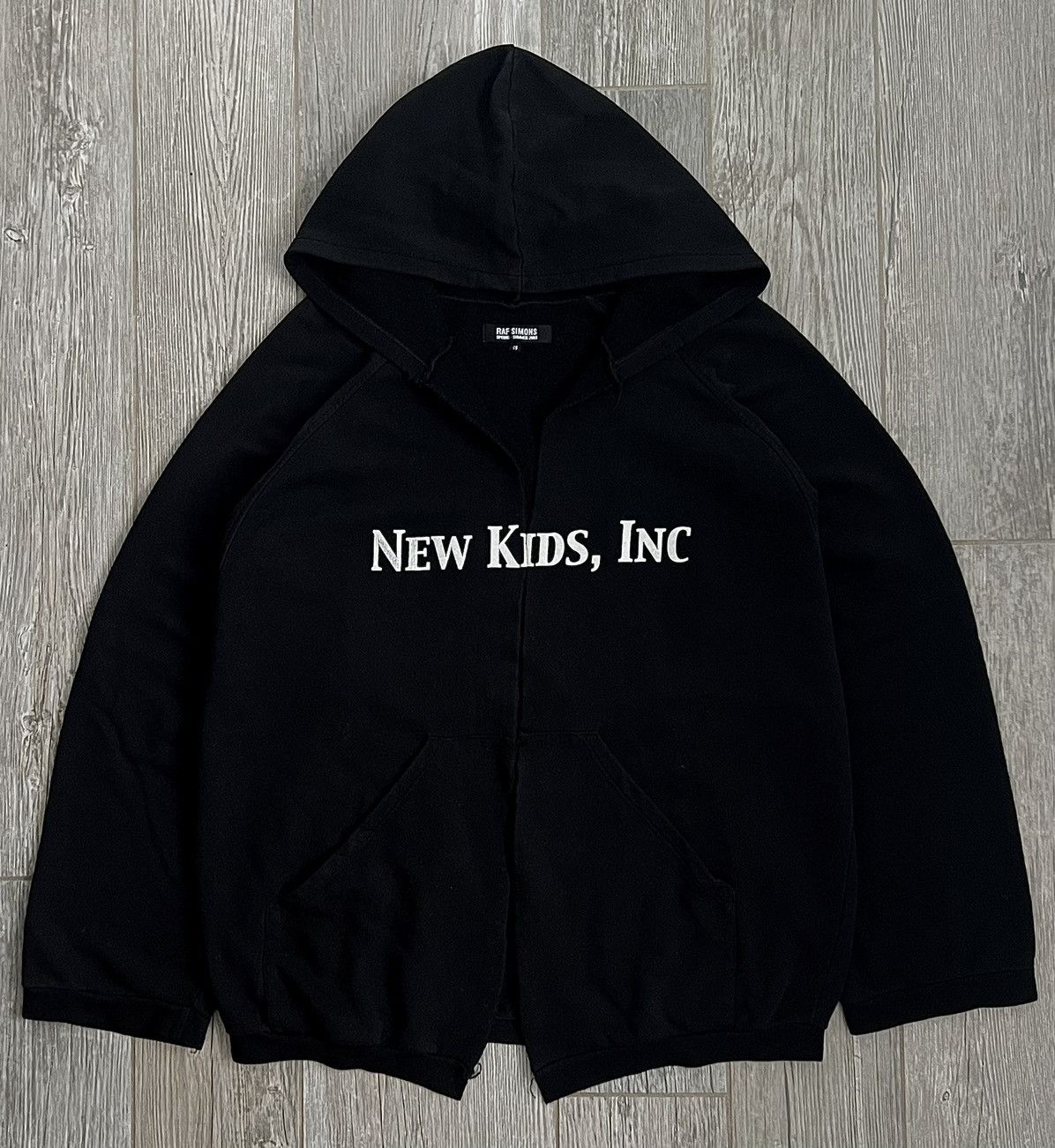 Raf Simons SS2003 Raf Simons Consumed New Kids Inc. Black Runway Hoodie |  Grailed