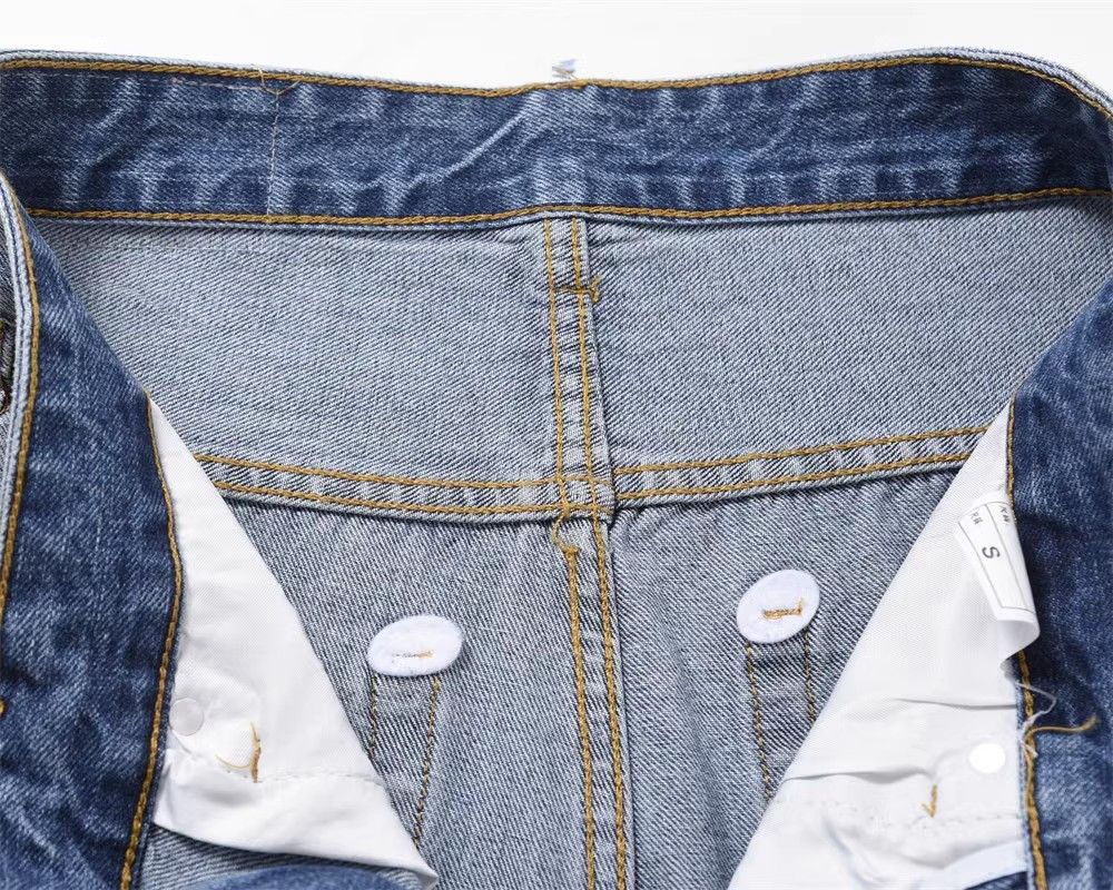 Japanese Brand × Jean American style gradient street loose straight ripped jeans Size US 32 / EU 48 - 4 Thumbnail