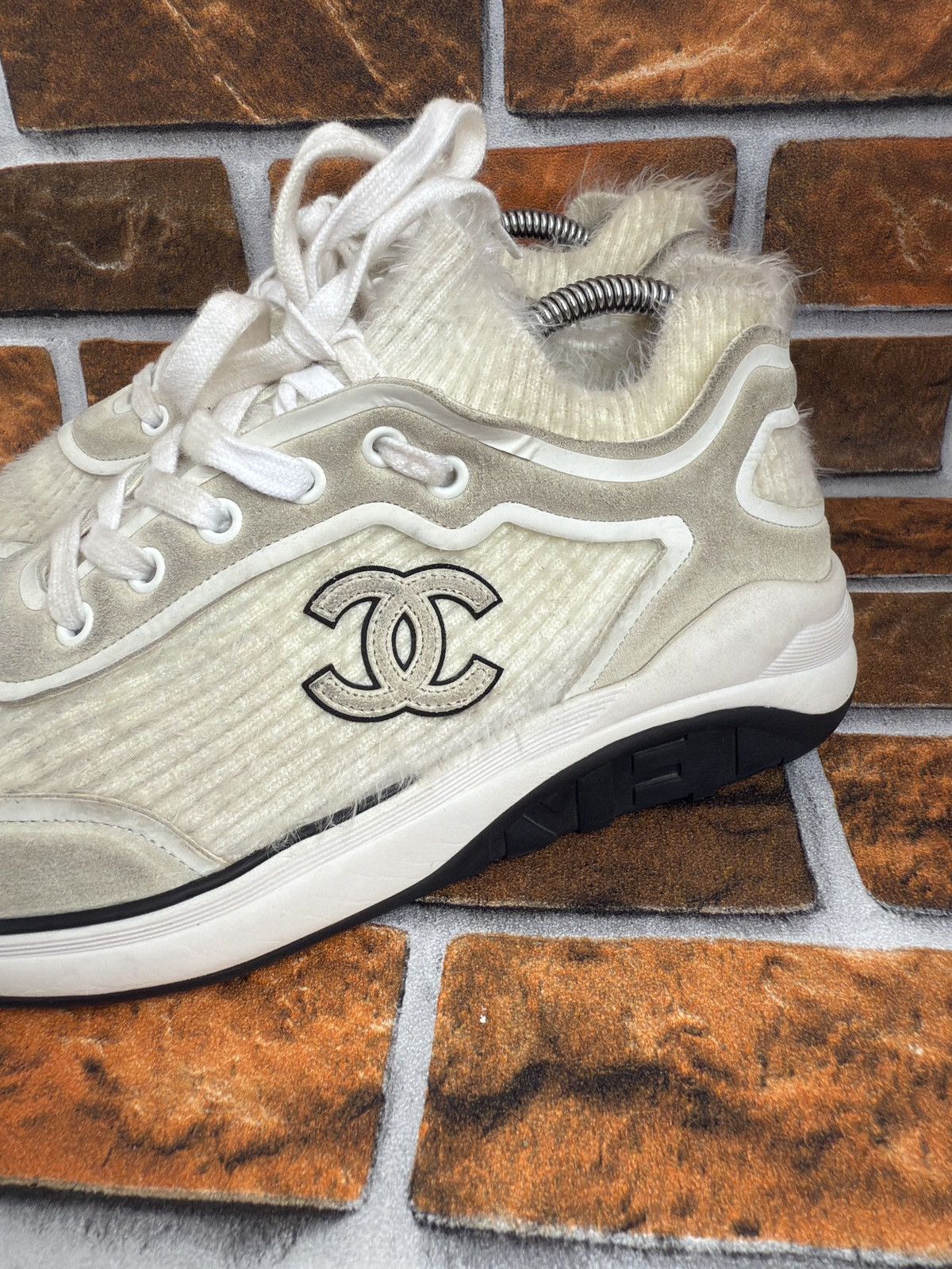 Chanel 🥶🔋 Suede Fabric Cc trainers Size US 8 / IT 38 - 5 Thumbnail