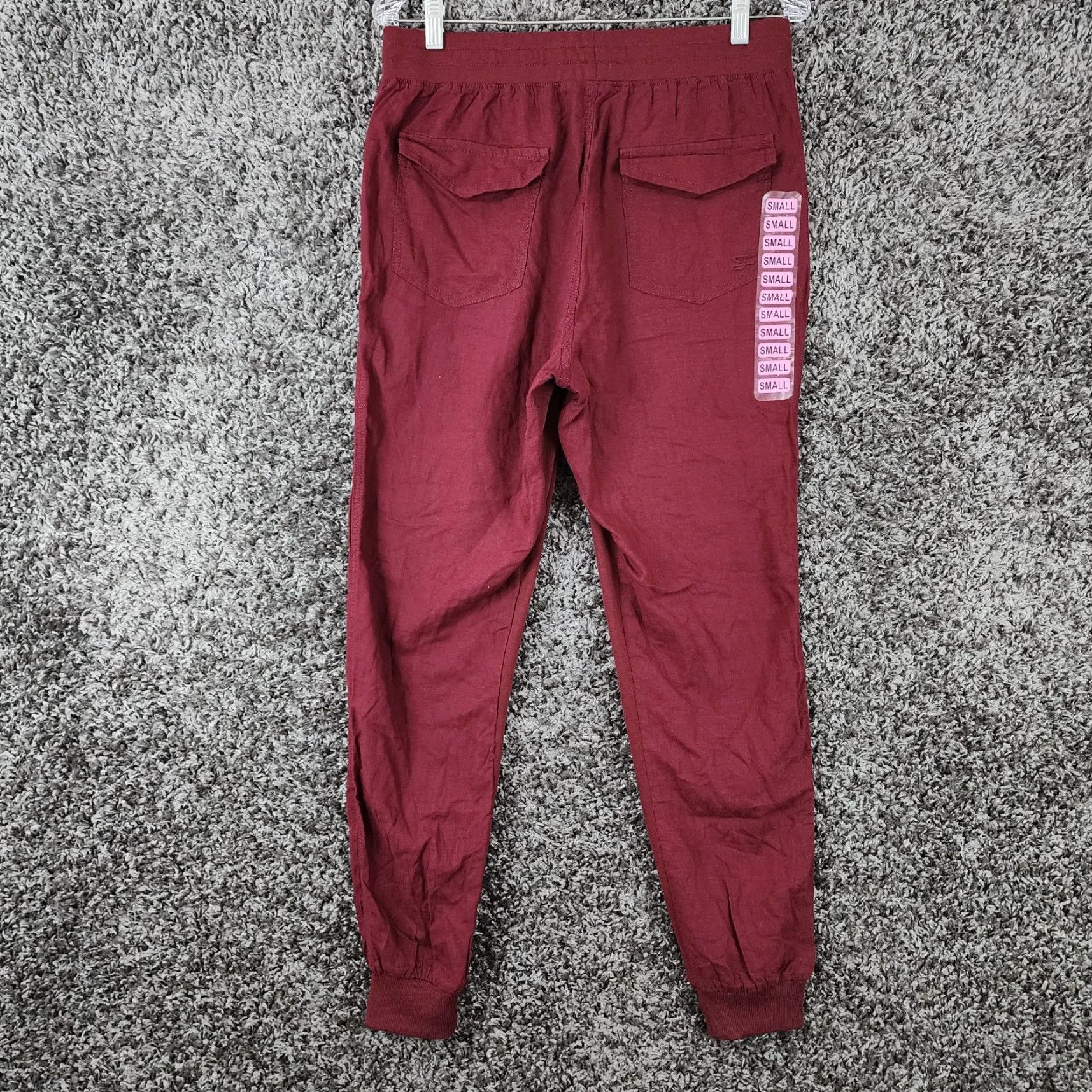 Vintage VINTAGE Seven7 Jogger Pants Womens Size Small Elastic Waist Burgundy Red Utility Pants Womens S Size 28" / US 6 / IT 42 - 7 Thumbnail