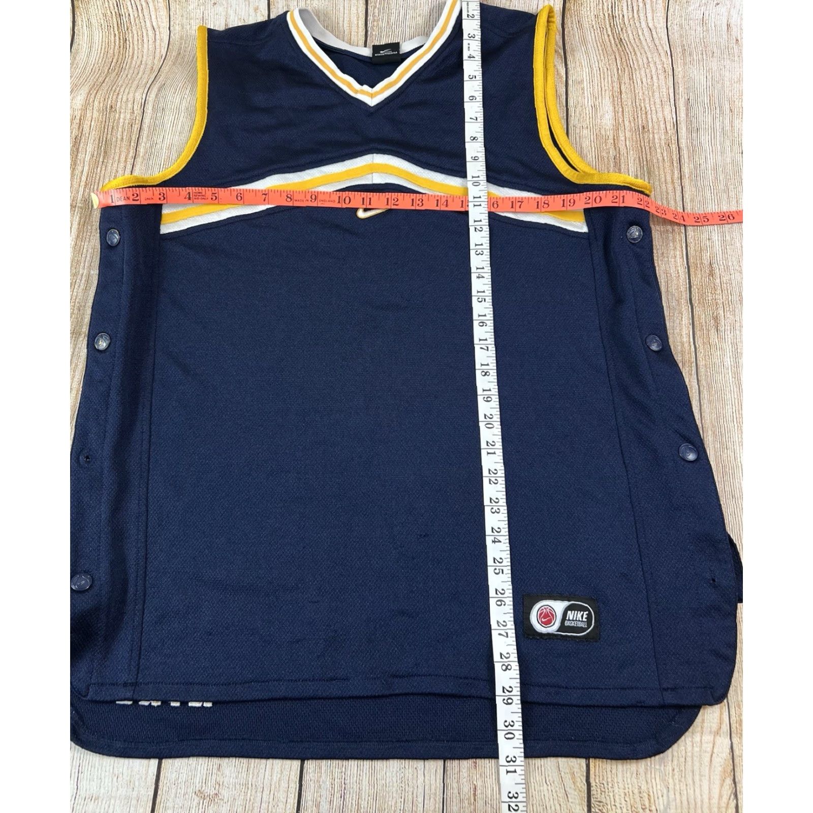 Nike VINTAGE Nike Basketball Jersey Shirt Men Navy Blue Yellow M Blue Nike Jersey Tank Athletic Vintage Size US M / EU 48-50 / 2 - 3 Thumbnail