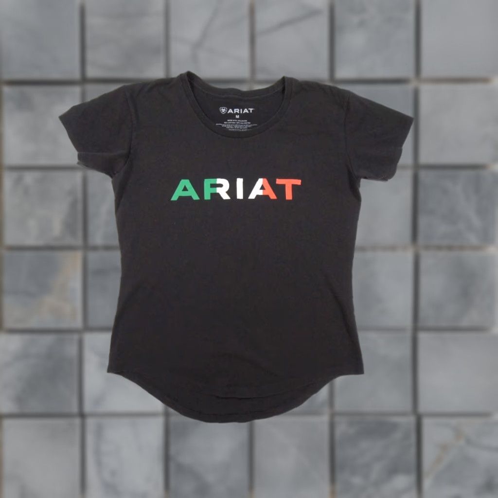 Ariat Ariat Womens Medium Black Short Sleeve Graphic Tee Crewneck Cowboys Shirt Ladies Size M / US 6-8 / IT 42-44 - 1 Thumbnail