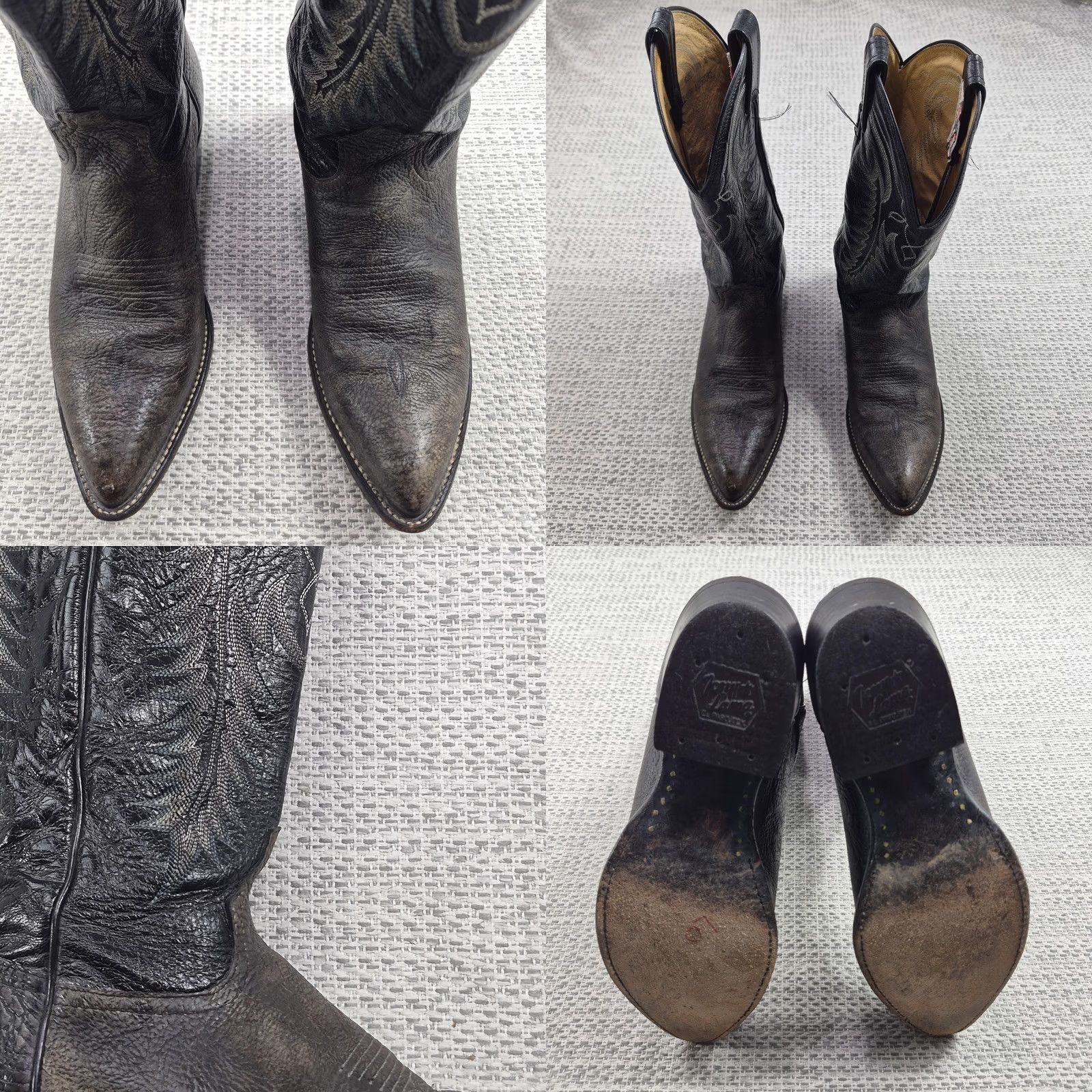 Tony Lama Tony Lama 6252 Boots Mens 10.5 D Black Leather Western Pointed Toe Made USA Size US 11 / EU 44 - 8 Thumbnail