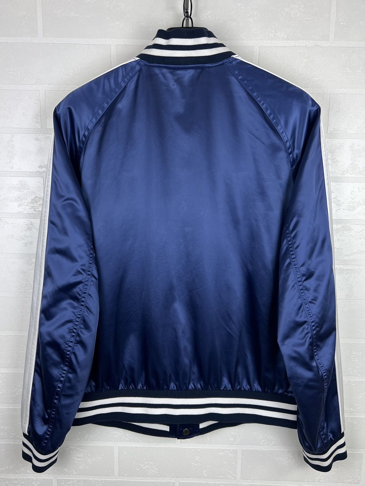 Burberry BURBERRY Bomber Jacket Lidington Nylon Satin Navy Men's Size US XL / EU 56 / 4 - 17 Thumbnail