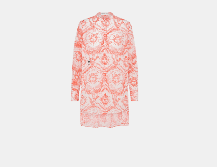 Dior o1w1db10925 341B54 Long Blouse in White/Candy Pink Size XL / US 12-14 / IT 48-50 - 1 Thumbnail