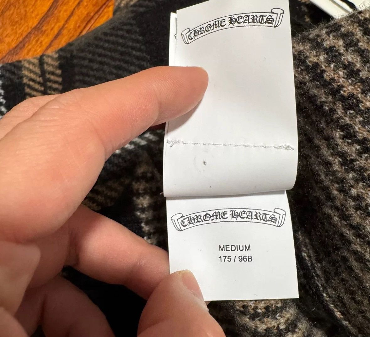 Chrome Hearts Plaid cashmere wool plus cross v neck sweater Size US M / EU 48-50 / 2 - 7 Thumbnail