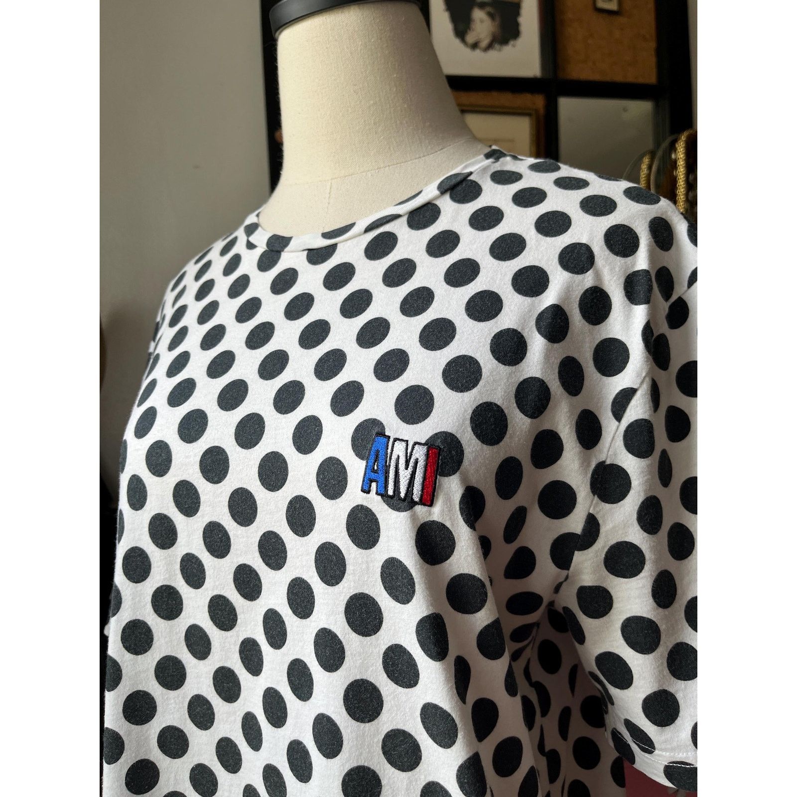 AMI 90s Archive AMI Alexandre Mattiussi Polka Dot Logo T-Shirt Size US M / EU 48-50 / 2 - 3 Thumbnail