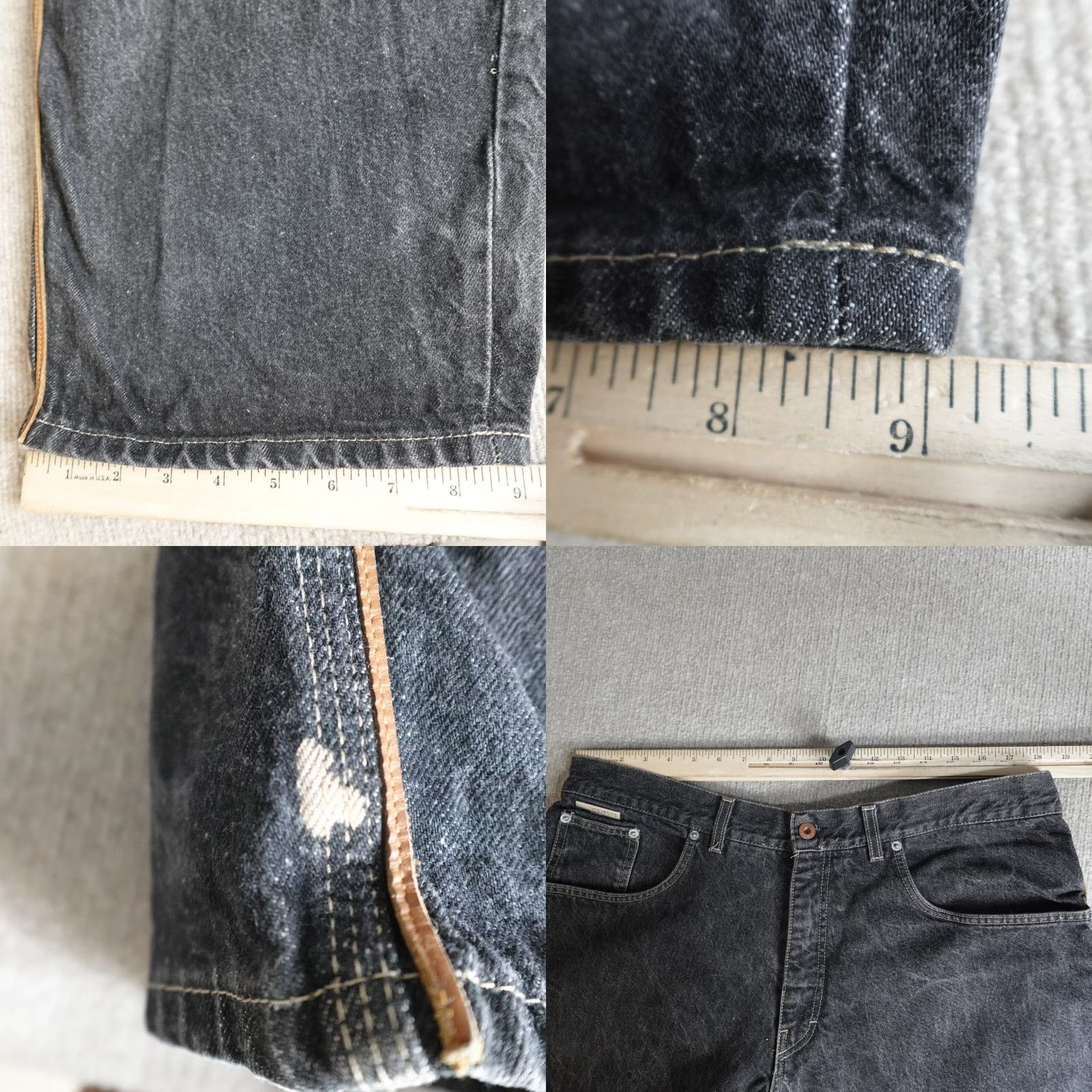 Vintage Iceberg Jeans 38 x 34 Black Cotton Baggy Wide Leg Embroidered Vintage Y2K Mens Denim Trousers 38 Regular Wide-Leg Men Size US 38 / EU 54 - 8 Thumbnail