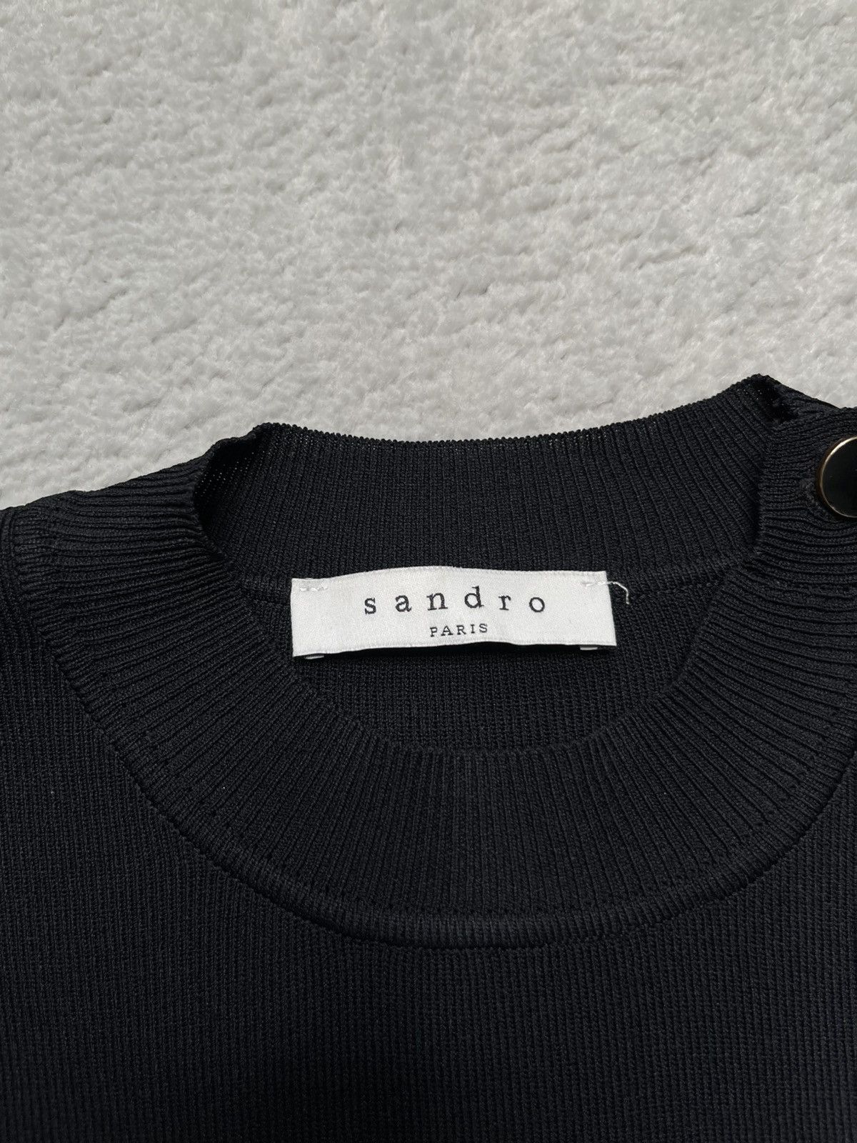 Sandro Vintage Black Basic Sweater Knitwear Sandro Size S / US 4 / IT 40 - 5 Thumbnail