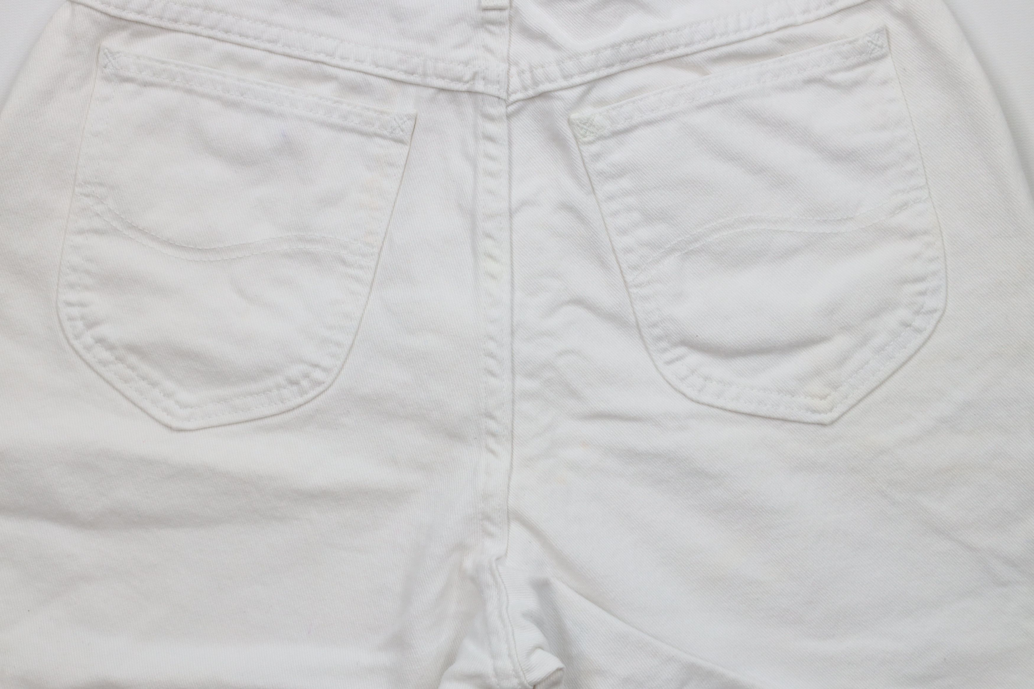 Lee × Vintage Vtg 90s Lee Above Knee Denim Jean Shorts Jorts White USA Size 27" / US 4 / IT 40 - 13 Thumbnail