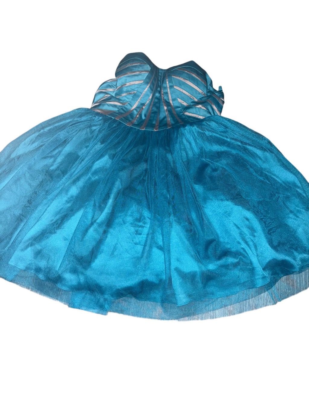 Vintage Vintage Cerulean Blue Corset & Tulle Dress Size M / US 6-8 / IT 42-44 - 2 Thumbnail