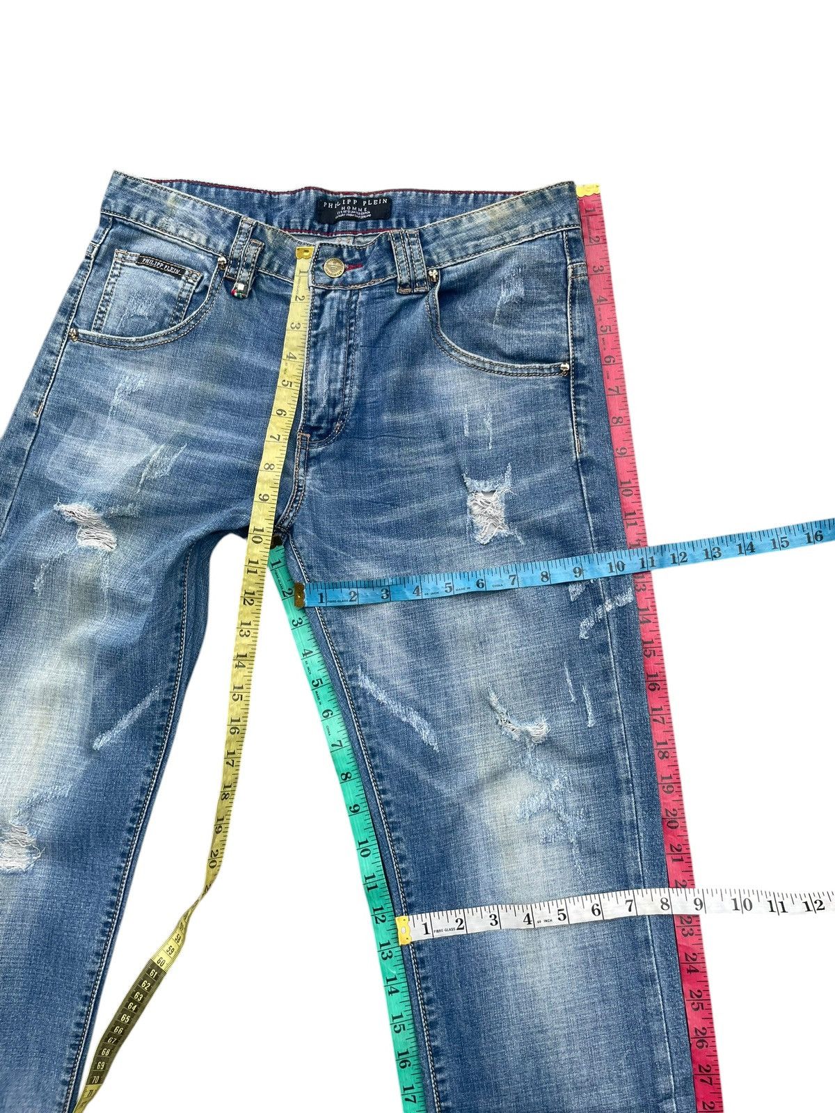 Philipp Plein Philipp Plein Faded Distressed Jeans Size US 33 - 15 Thumbnail