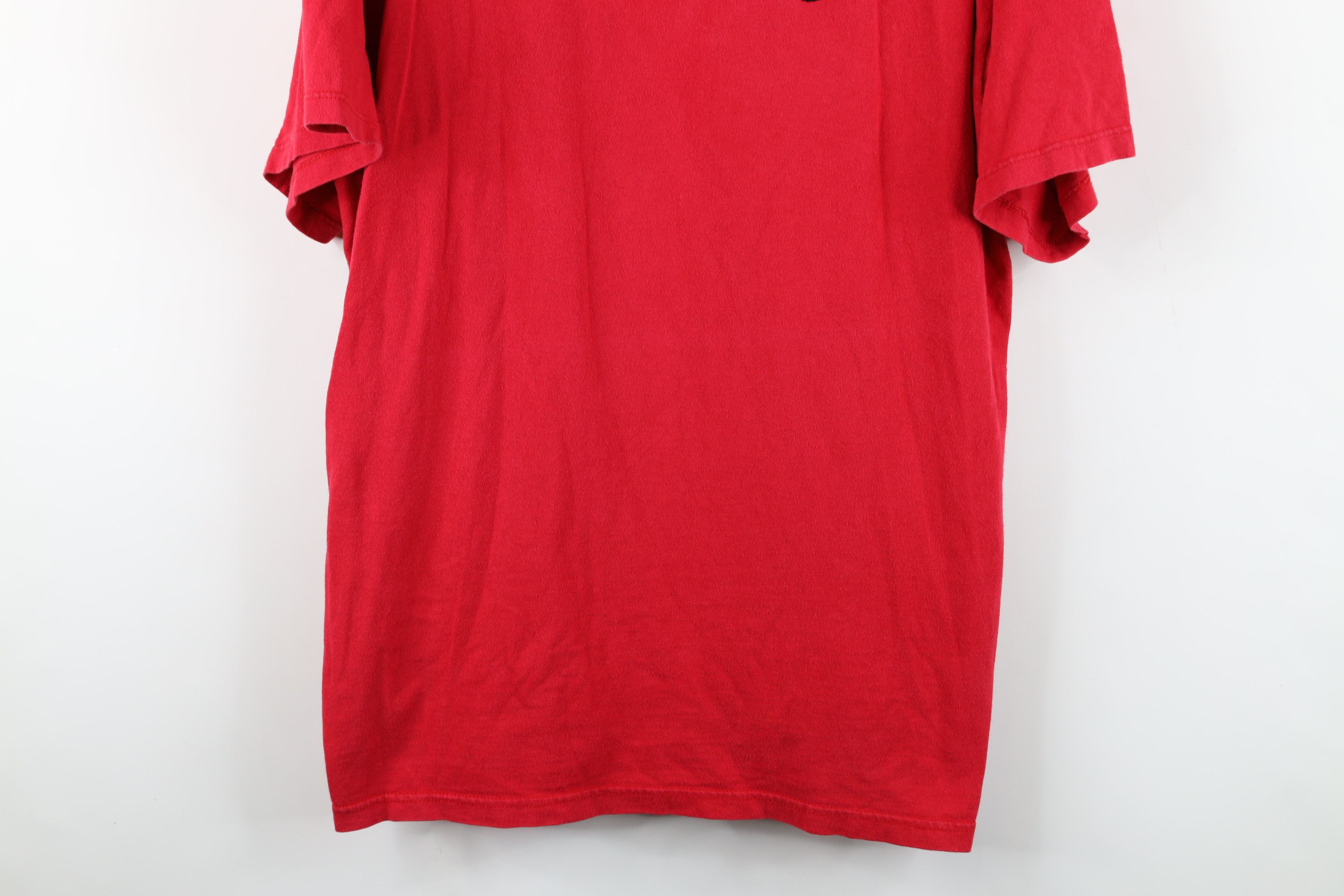 Nike × Vintage Vintage 90s Nike Scott Mini Swoosh T-Shirt Red Cotton USA Size US XL / EU 56 / 4 - 3 Thumbnail