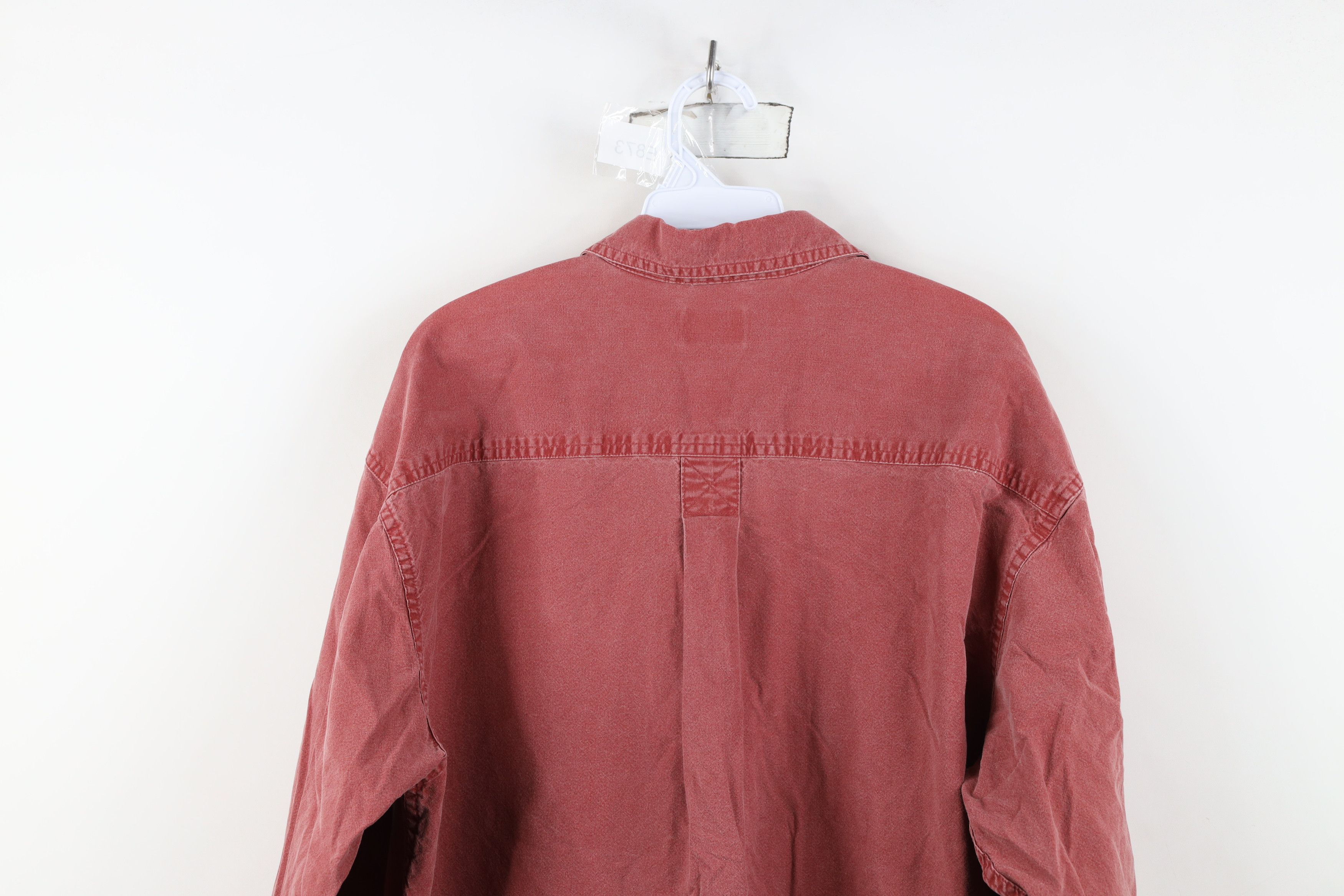 L.L. Bean Vintage 90s LL Bean Collared Button Shirt Red Cotton Size US XXL / EU 58 / 5 - 13 Thumbnail