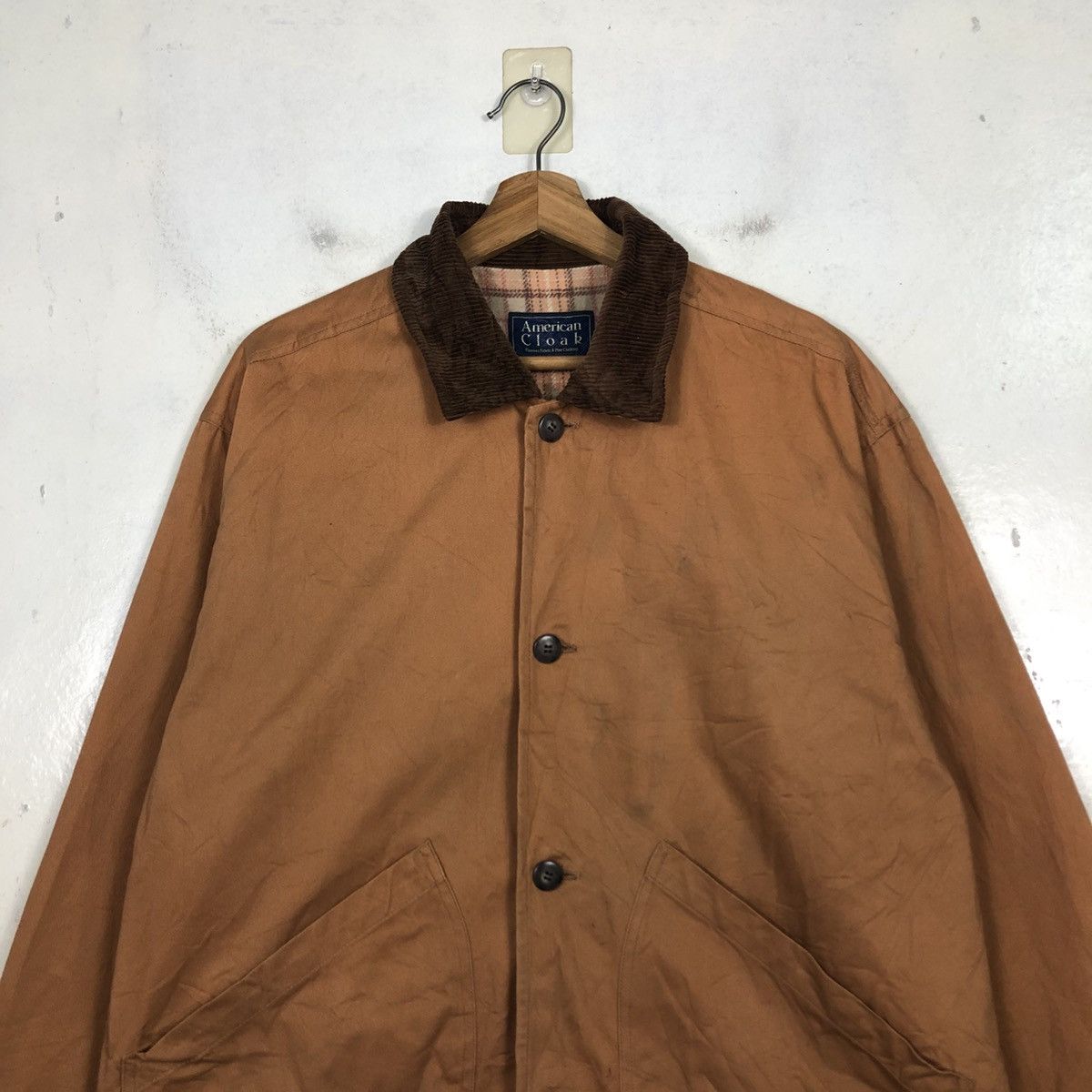 Japanese Brand 📌Vintage Chore Jacket American Cloak Blanket Tartan Check Size US L / EU 52-54 / 3 - 4 Thumbnail