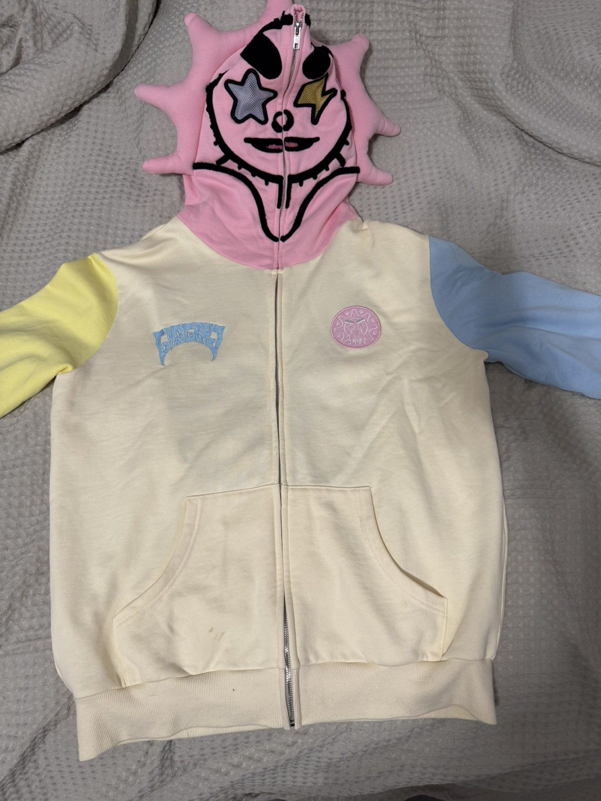 Glo Gang P Glo Man Zip Hoodie (Pastel Yellow/Pink/Blue) Size US XL / EU 56 / 4 - 1 Thumbnail