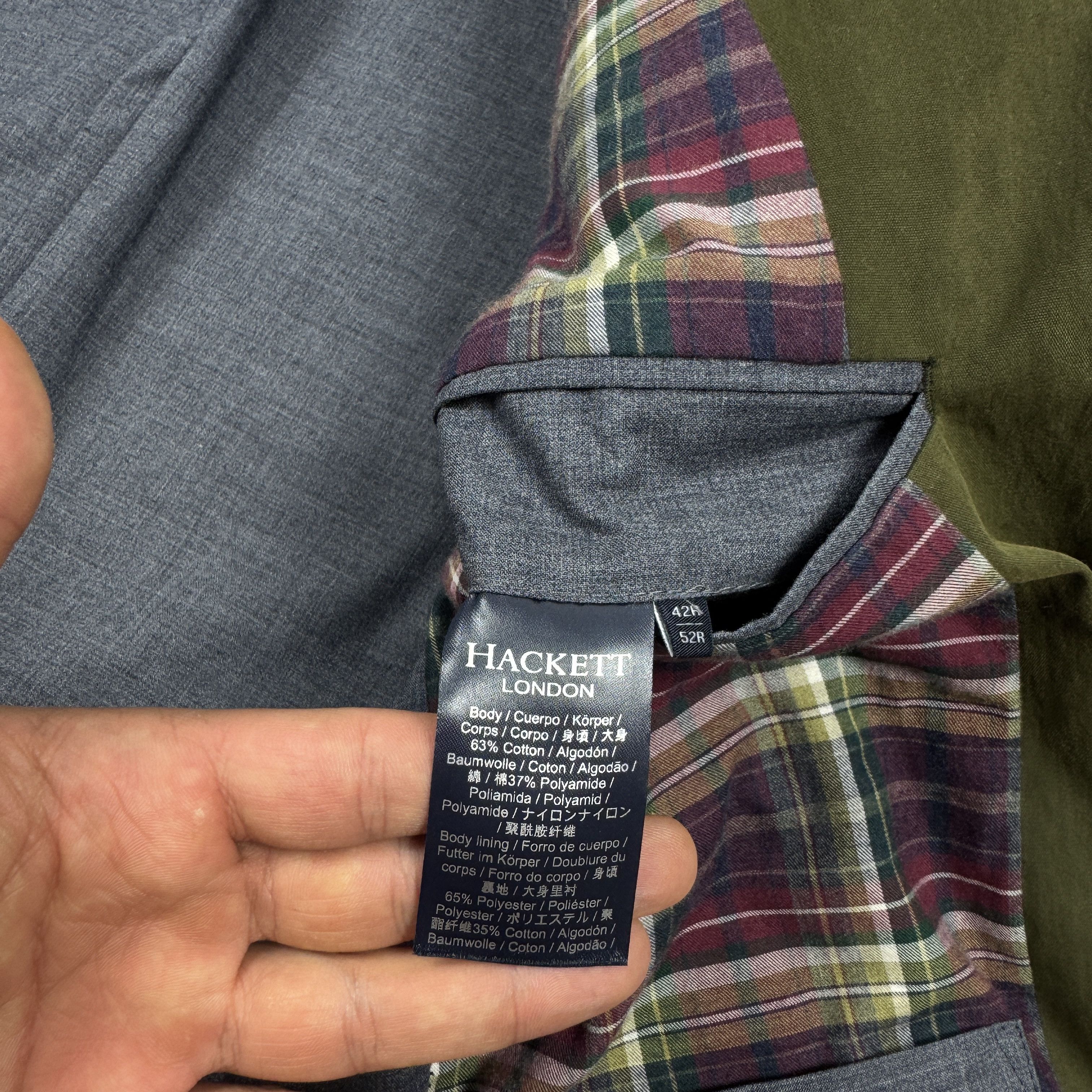 Hackett Men`s Hackett London zip through waxed Green jacket blazer Size 42R - 12 Thumbnail