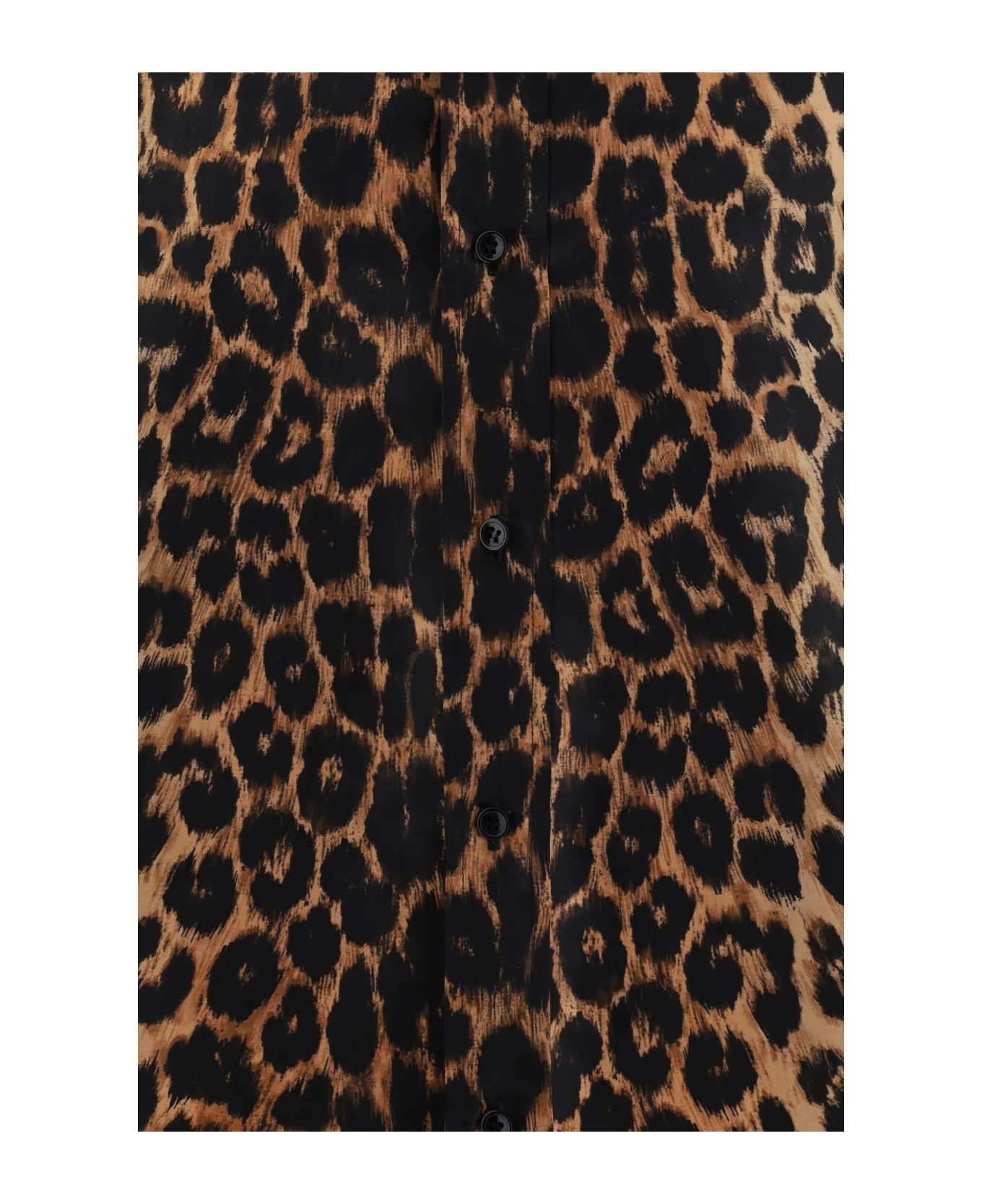 Saint Laurent Paris oc11z1225 788143 Oversized Shirt in Leopard Silk Taffeta Size US XXS / EU 40 - 4 Thumbnail