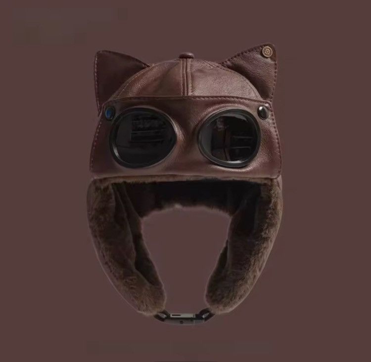 Other Y2K Aviator Bomber Hat – PU Leather Faux Fur Pilot Cap Size ONE SIZE - 6 Thumbnail