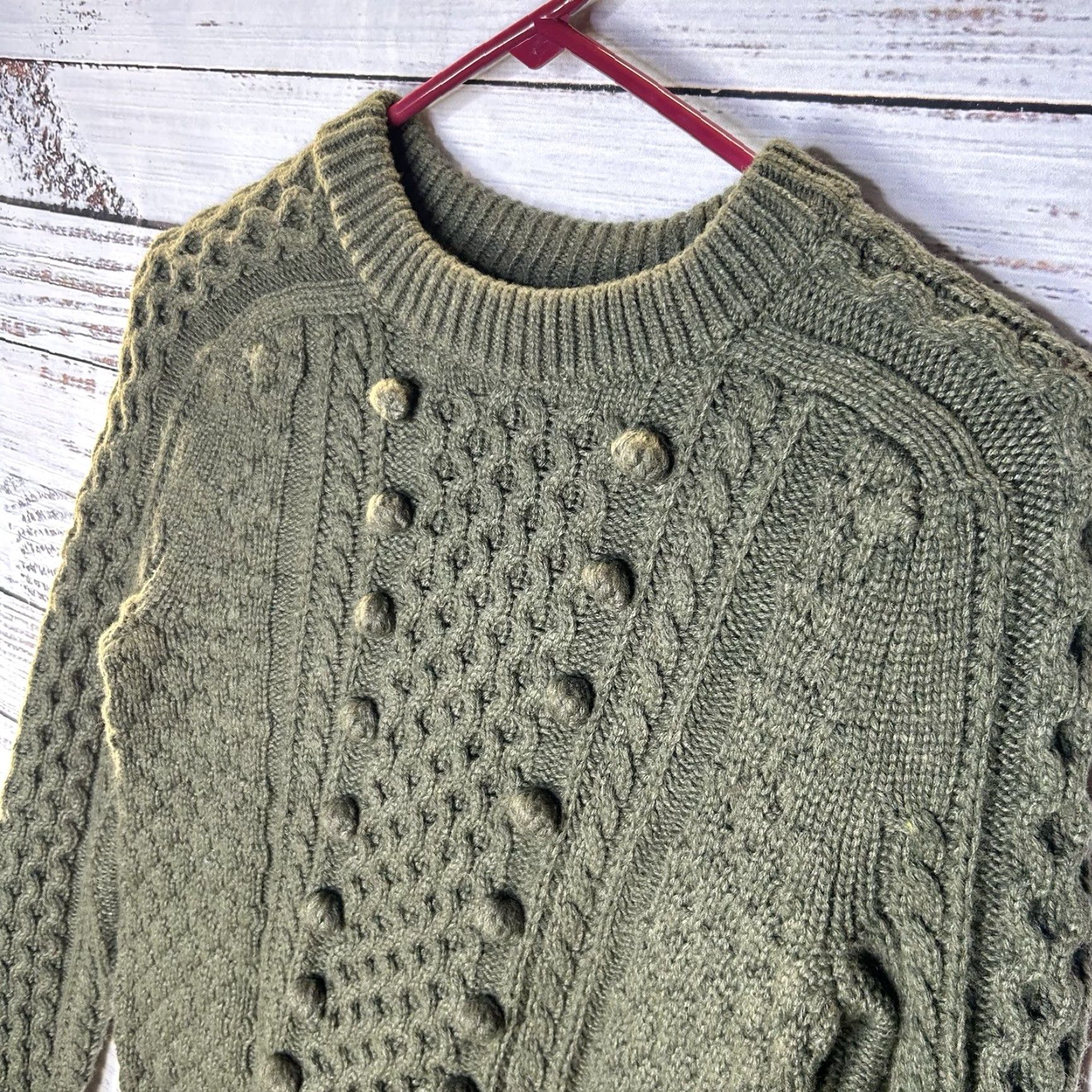 J.Crew J. Crew Sweater Cable-Knit Wool Blend Lambswool Green Women’s XXS Crew Neck Pullover Knit Shirt Size XXS / US 00 / IT 34 - 2 Thumbnail