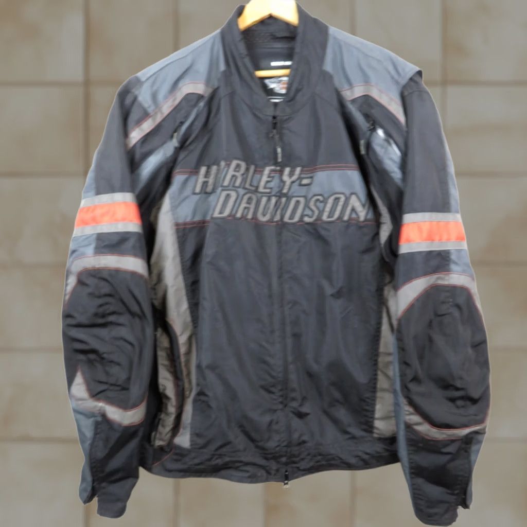 Harley Davidson HARLEY-DAVIDSON MENS JACKET 2XL Triple Vent System Padded Waterproof Nylon Black Riding Gear Motocycle Beers Eagle Size US XXL / EU 58 / 5 - 1 Thumbnail