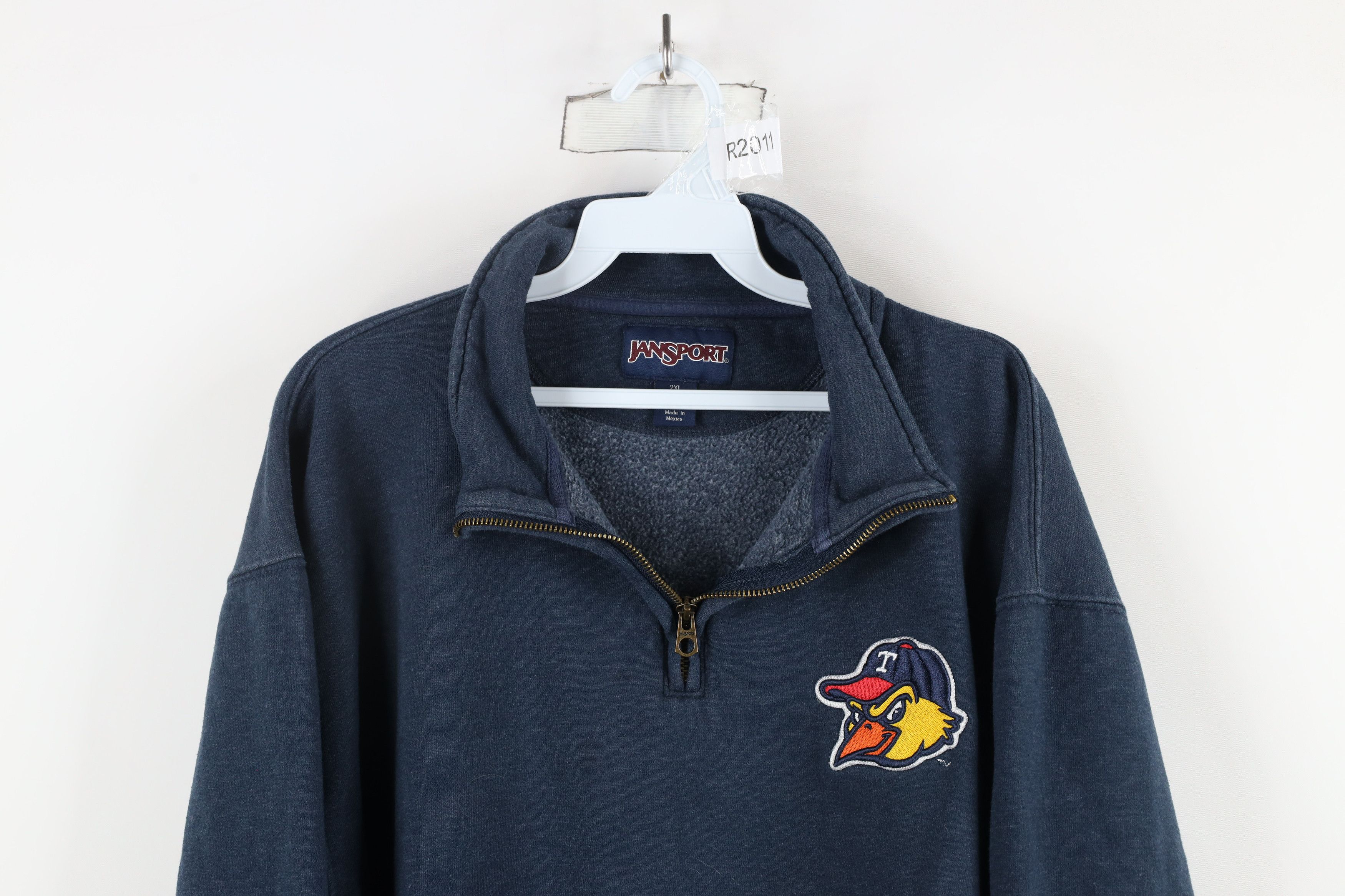 Vintage Vintage Baseball Toledo Mud Hens Half Zip Sweatshirt Blue Size US XXL / EU 58 / 5 - 2 Thumbnail