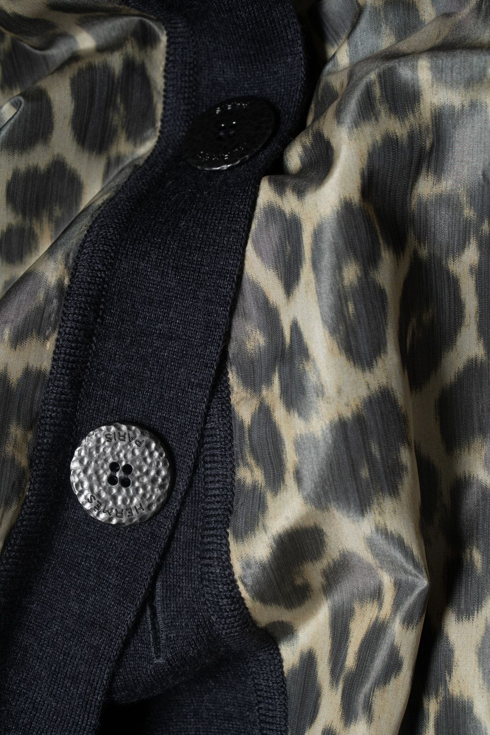 Hermes Hermes, grey cardigan with leopard print Size XS / US 0-2 / IT 36-38 - 8 Thumbnail